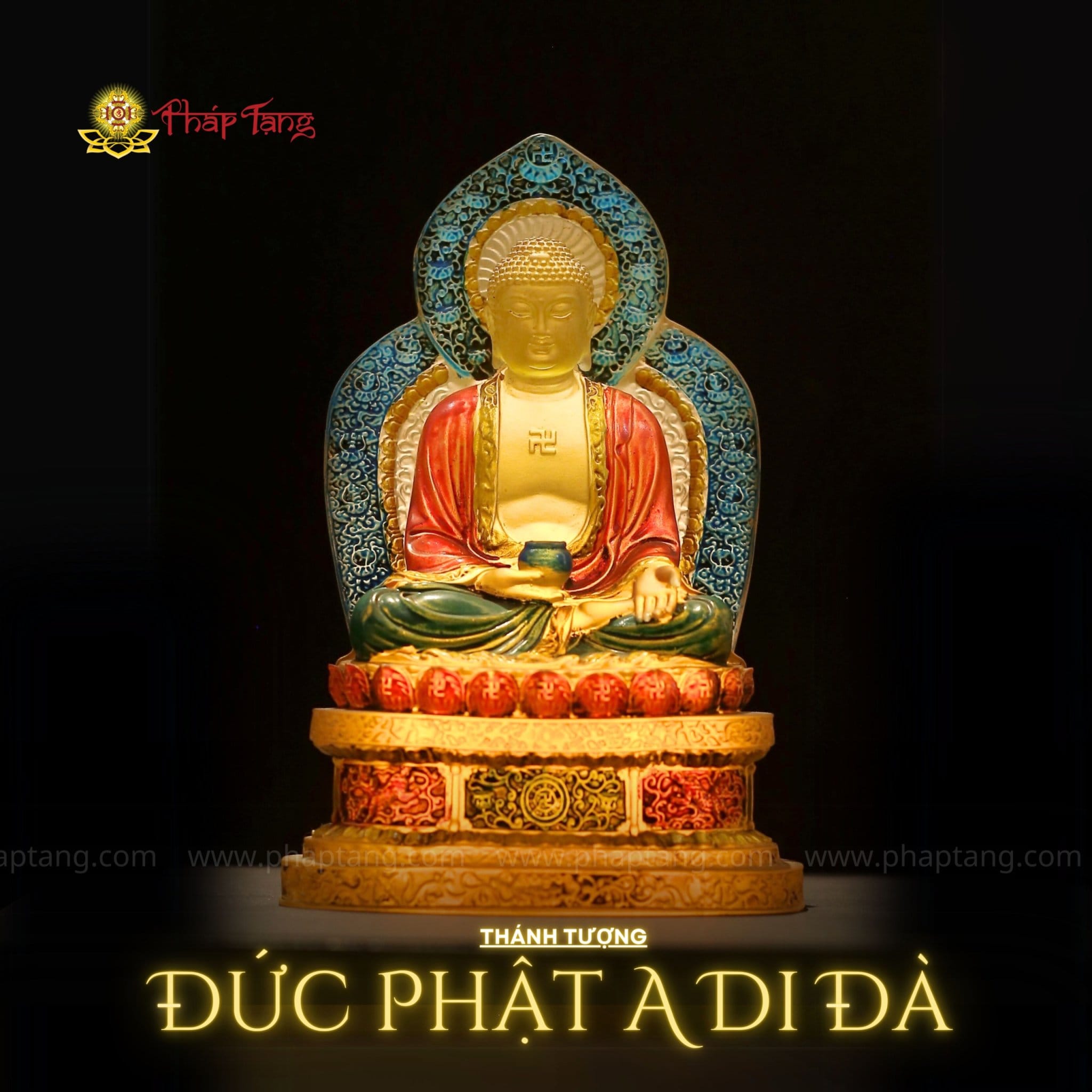 ĐỨC PHẬT A DI ĐÀ LƯU LY XƯA 20CM