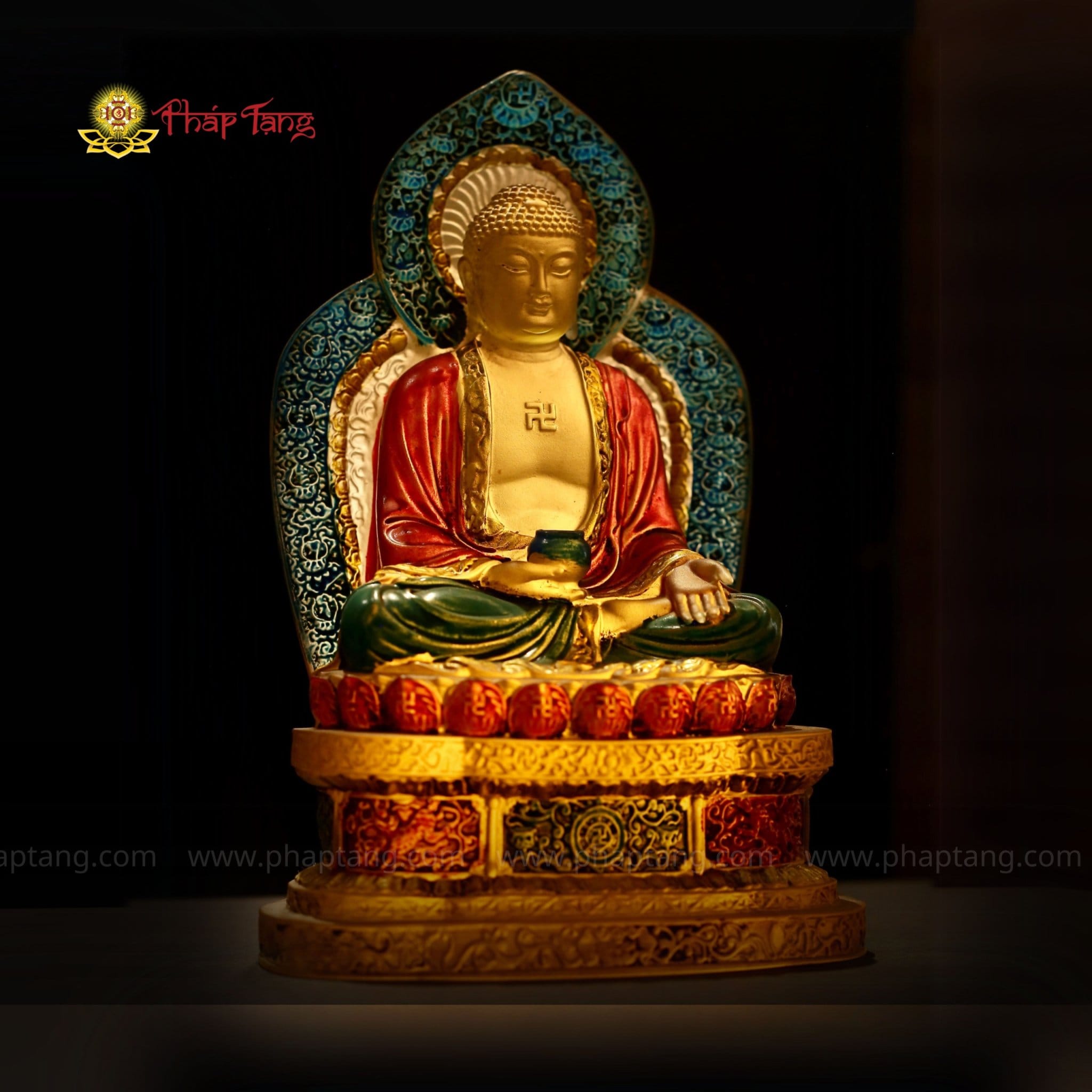 ĐỨC PHẬT A DI ĐÀ LƯU LY XƯA 20CM