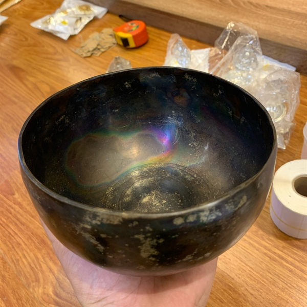 CHUÔNG XOAY ĐỒNG NEPAL DEN 15CM