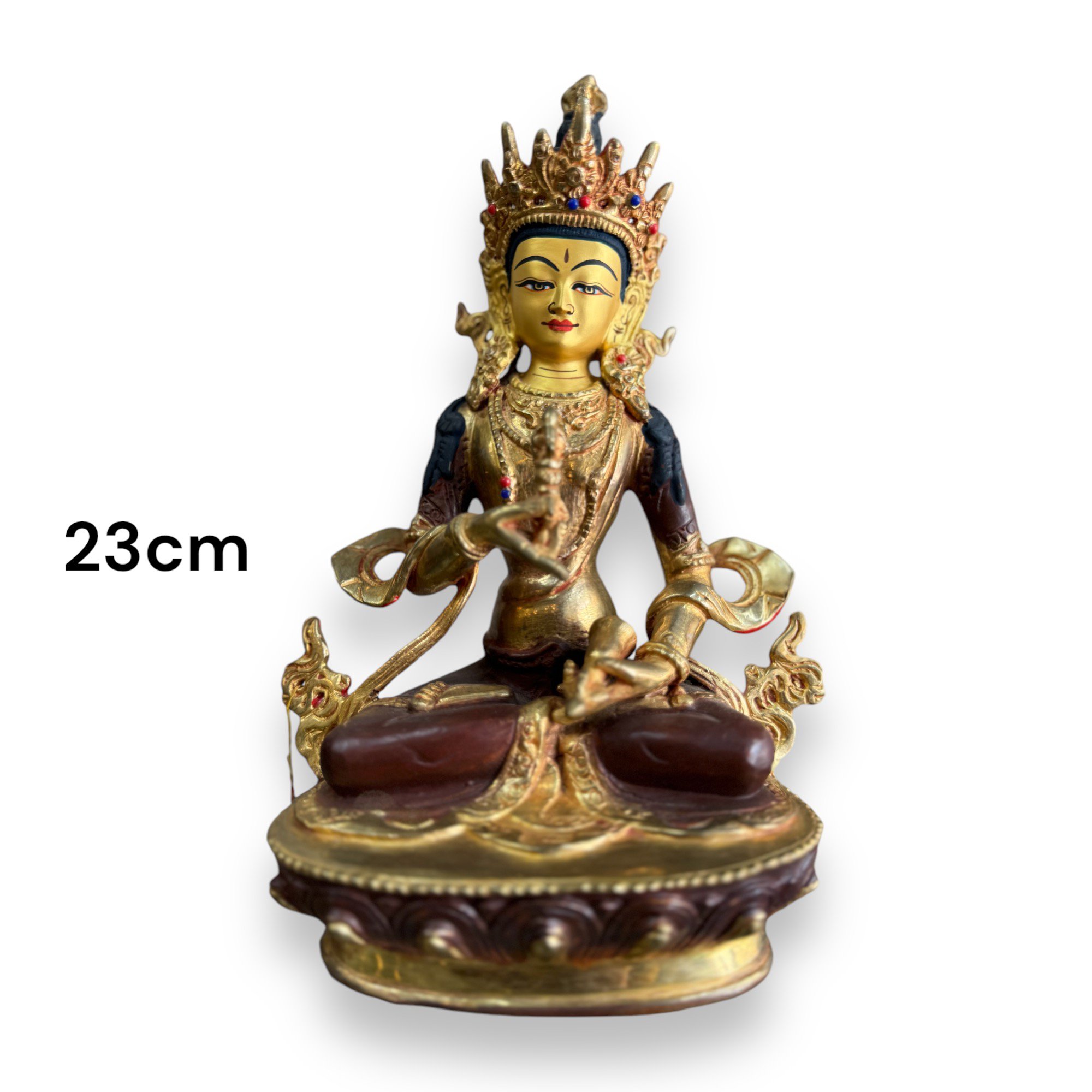 Thánh Tượng Đức Kim Cương Tát Đỏa Đồng Mạ Vàng Nepal 23cm
