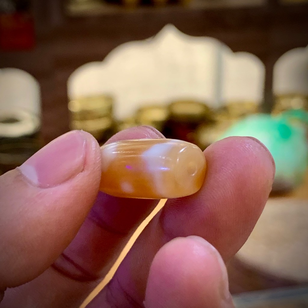 DZI 3 MẮT MANDALA PASTEL NEPAL 2cm