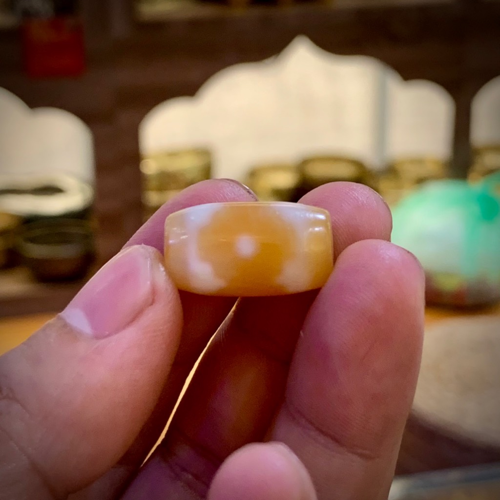 DZI 3 MẮT MANDALA PASTEL NEPAL 2cm