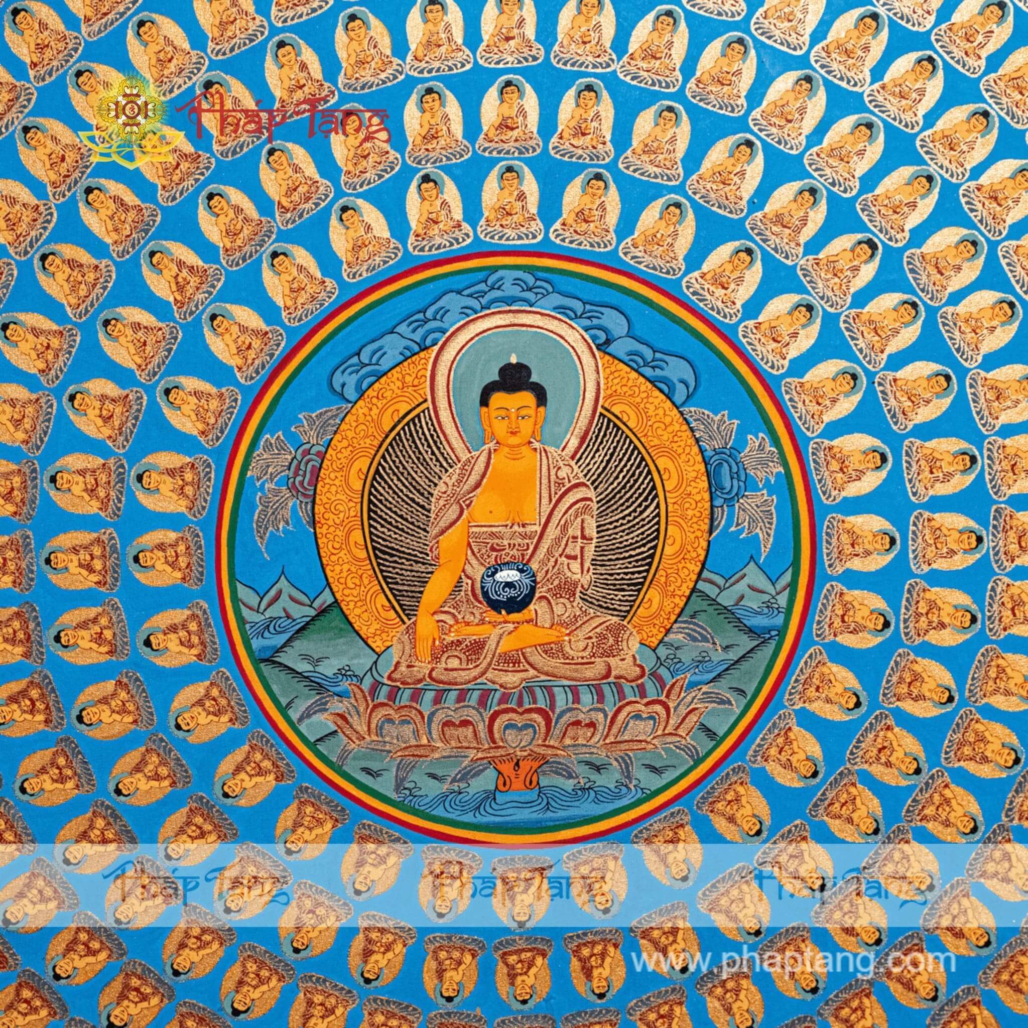 THANGKA MANDALA VẠN PHẬT BỔN SƯ KT120*120cm