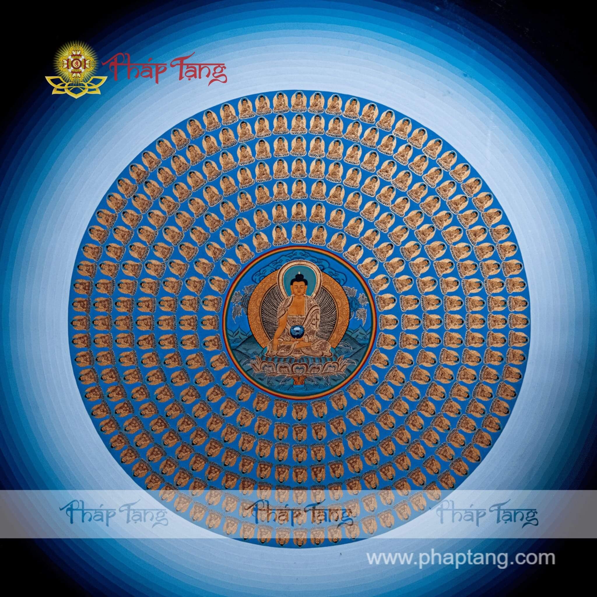 THANGKA MANDALA VẠN PHẬT BỔN SƯ KT120*120cm