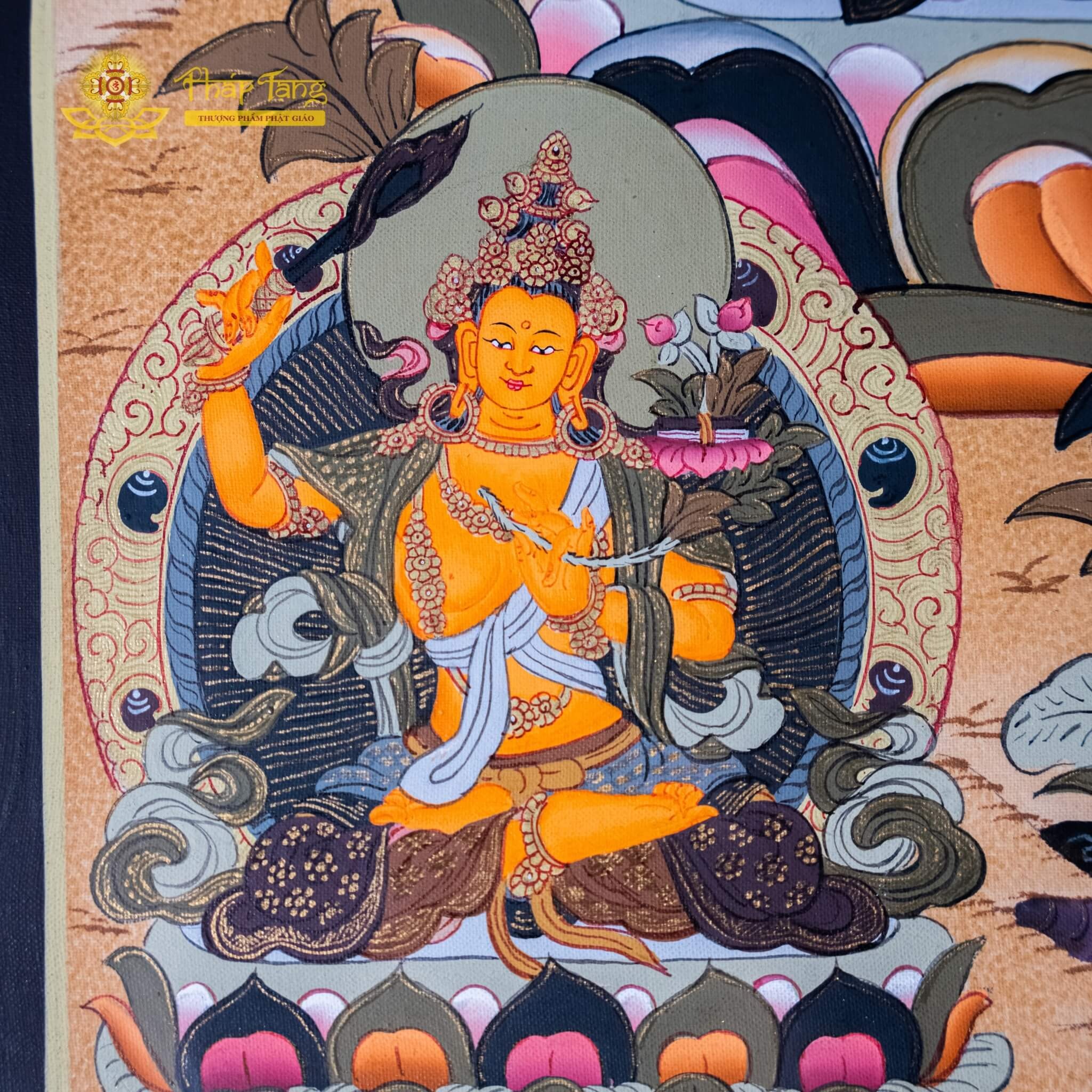 THANGKA BỒ TÁT QUAN QUAN ÂM TỨ THỦ KT 45 X 55cm