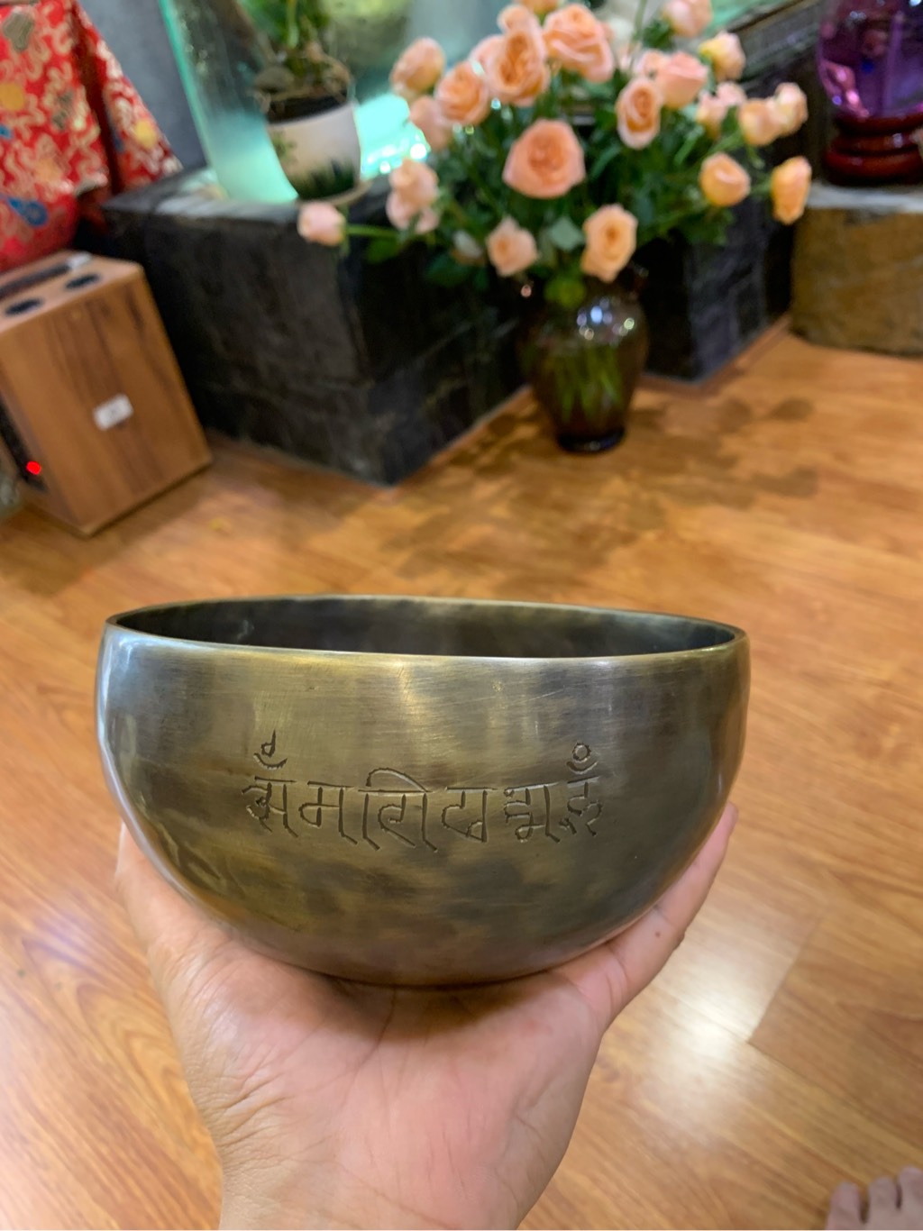 CHUÔNG XOAY THỦ CÔNG KHẮC THẦN CHÚ 16cm/720g