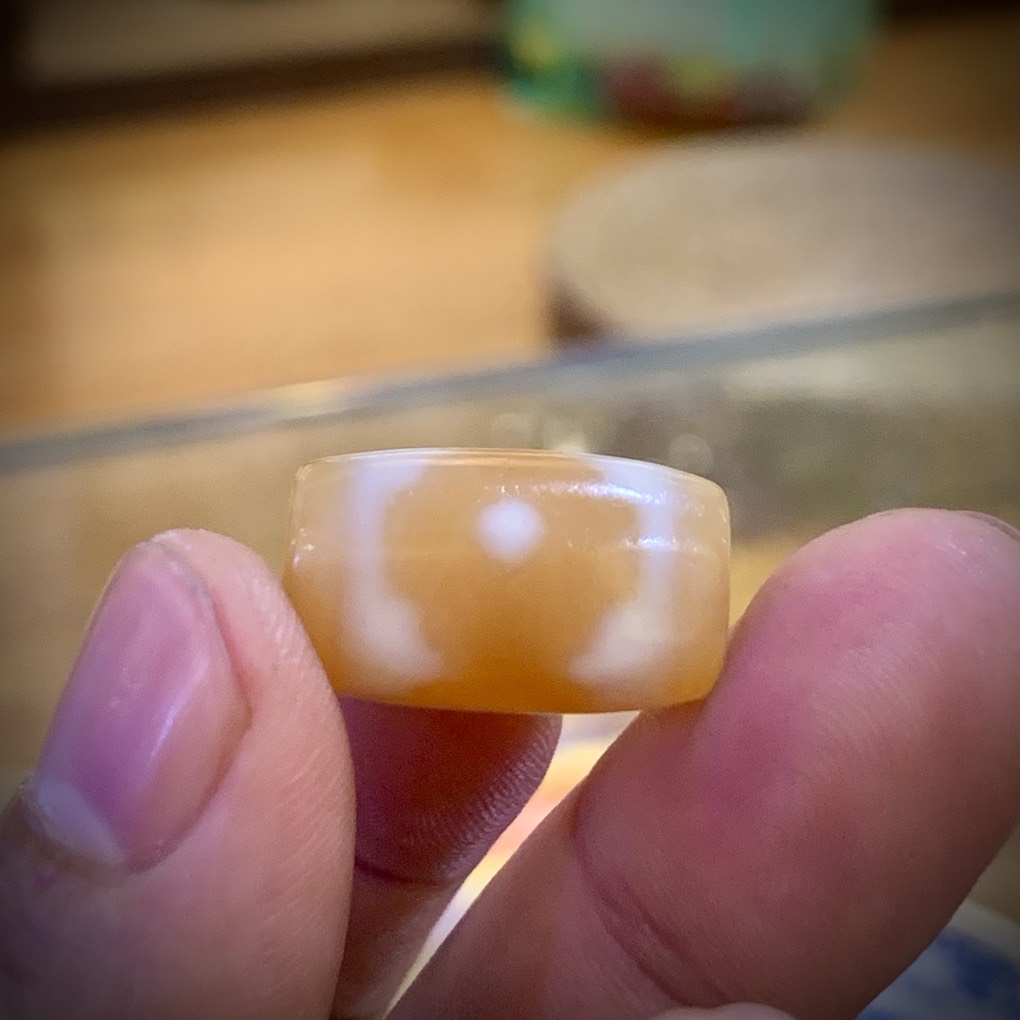 DZI 3 MẮT MANDALA PASTEL NEPAL 2cm