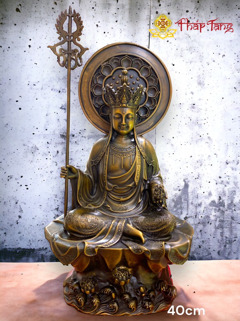 ĐỊA TẠNG BỒ TÁT NGỒI TOÀ SEN 40CM