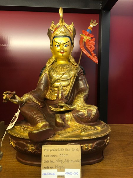 ĐỨC LIÊN HOA SANH ĐỒNG SƠN NÂU NEPAL 35CM