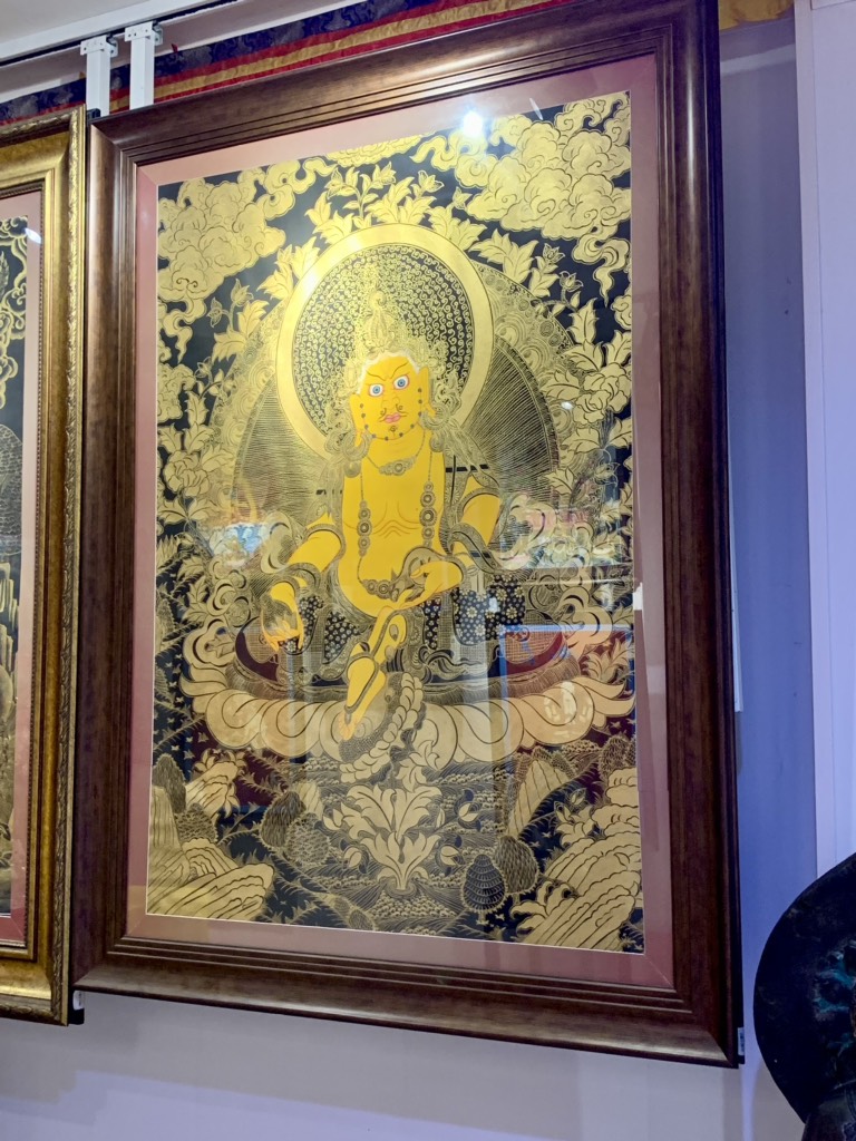 THANGKA BDT75.11 HOÀNG THẦN TÀI VẼ VÀNG 108X145