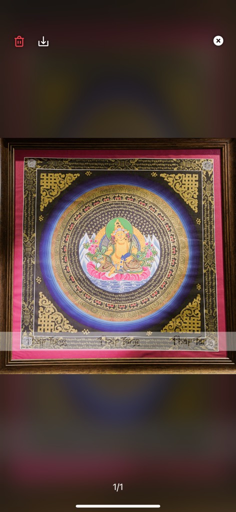 THANGKA MANDALA HOÀNG THẦN TÀI KT89X89