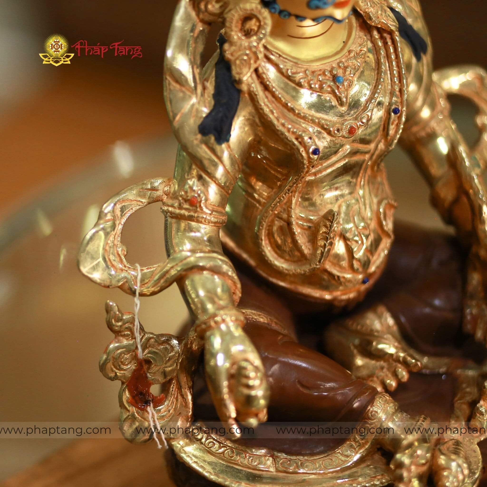 BỒ TÁT HOÀNG THẦN TÀI TIBET MẠ VÀNG 14K 33CM