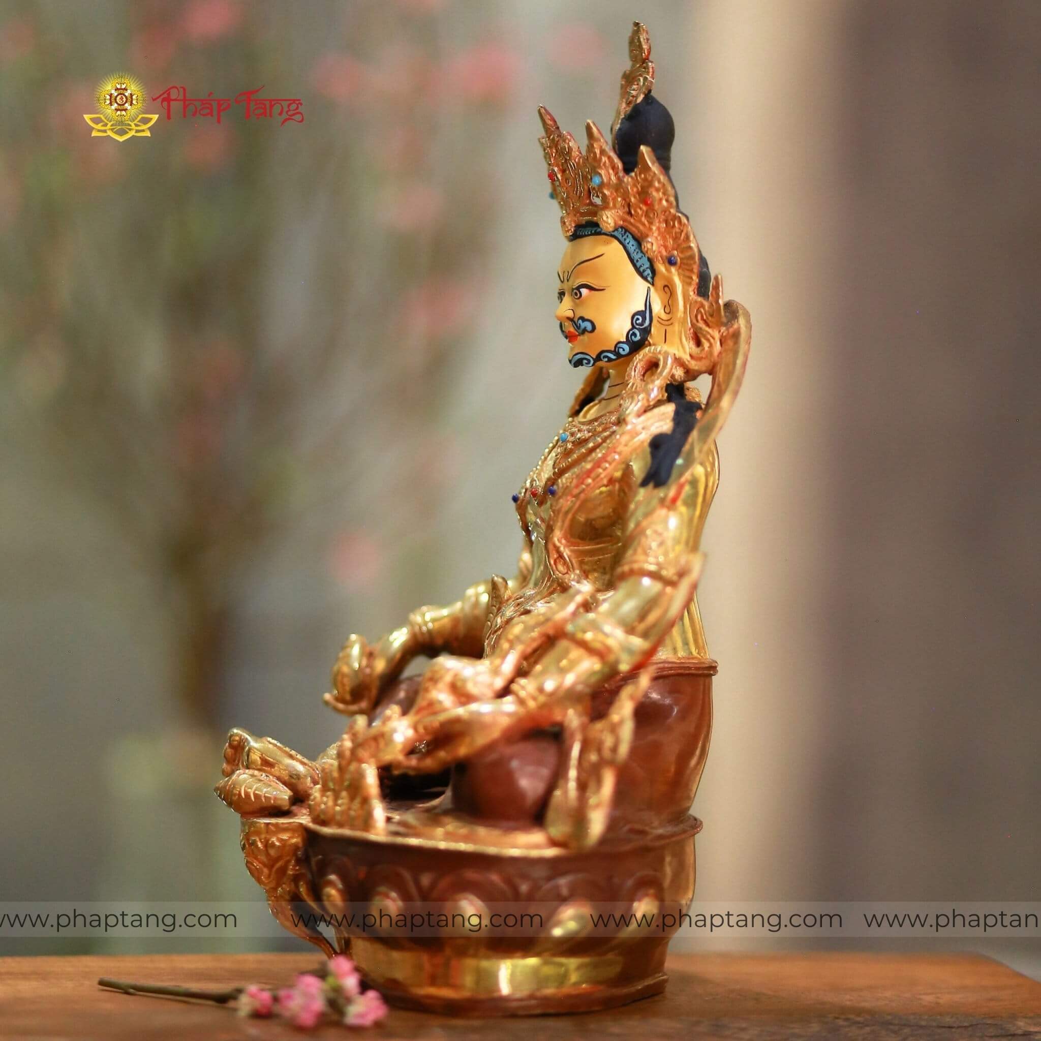 BỒ TÁT HOÀNG THẦN TÀI TIBET MẠ VÀNG 14K 33CM