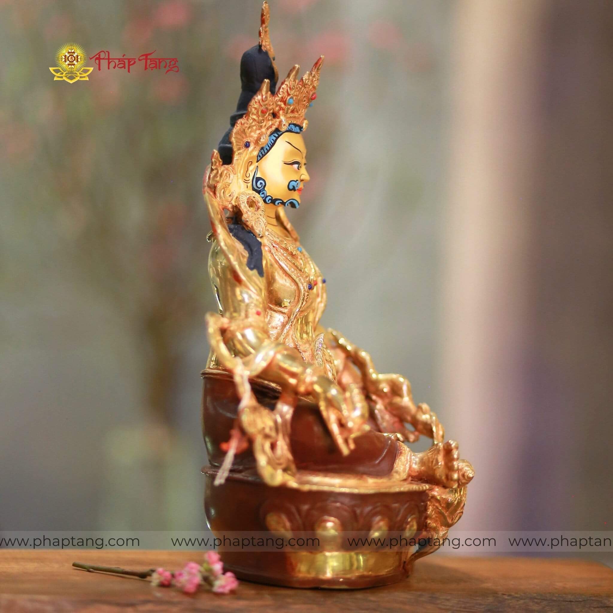 BỒ TÁT HOÀNG THẦN TÀI TIBET MẠ VÀNG 14K 33CM