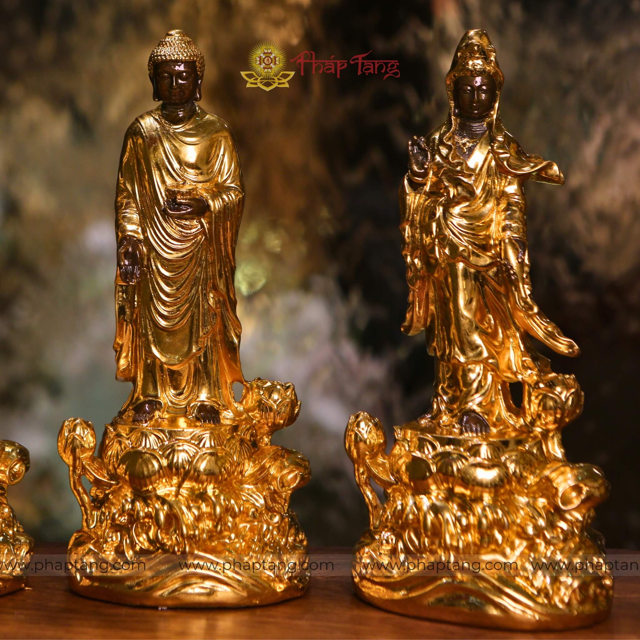 BỘ TÂY PHƯƠNG TAM THÁNG ĐỒNG VN DÁT VÀNG 24K 20CM