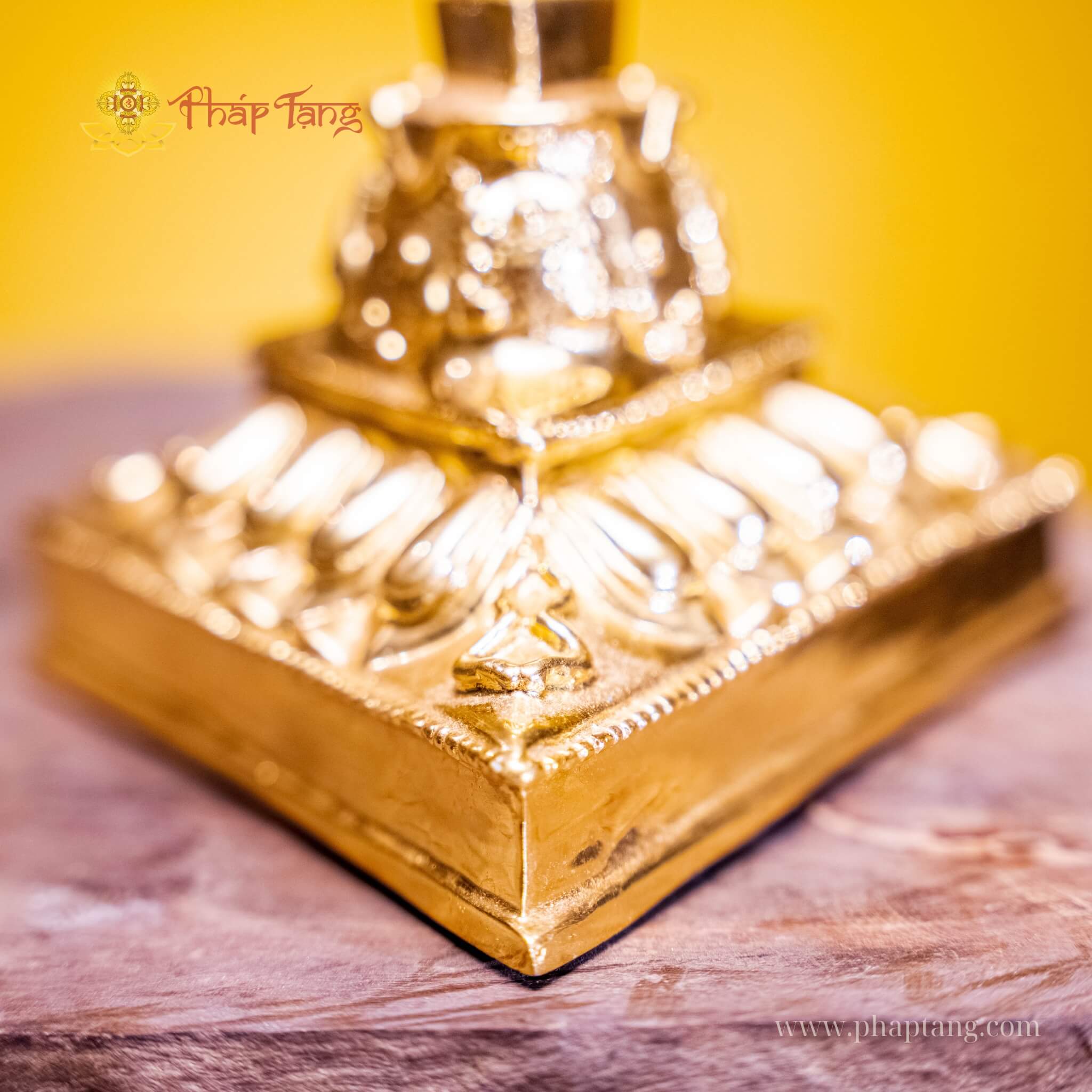 CHÀY PHỔ BA MÃ ĐẦU MINH VƯƠNG ĐỒNG DÁT VÀNG 53CM