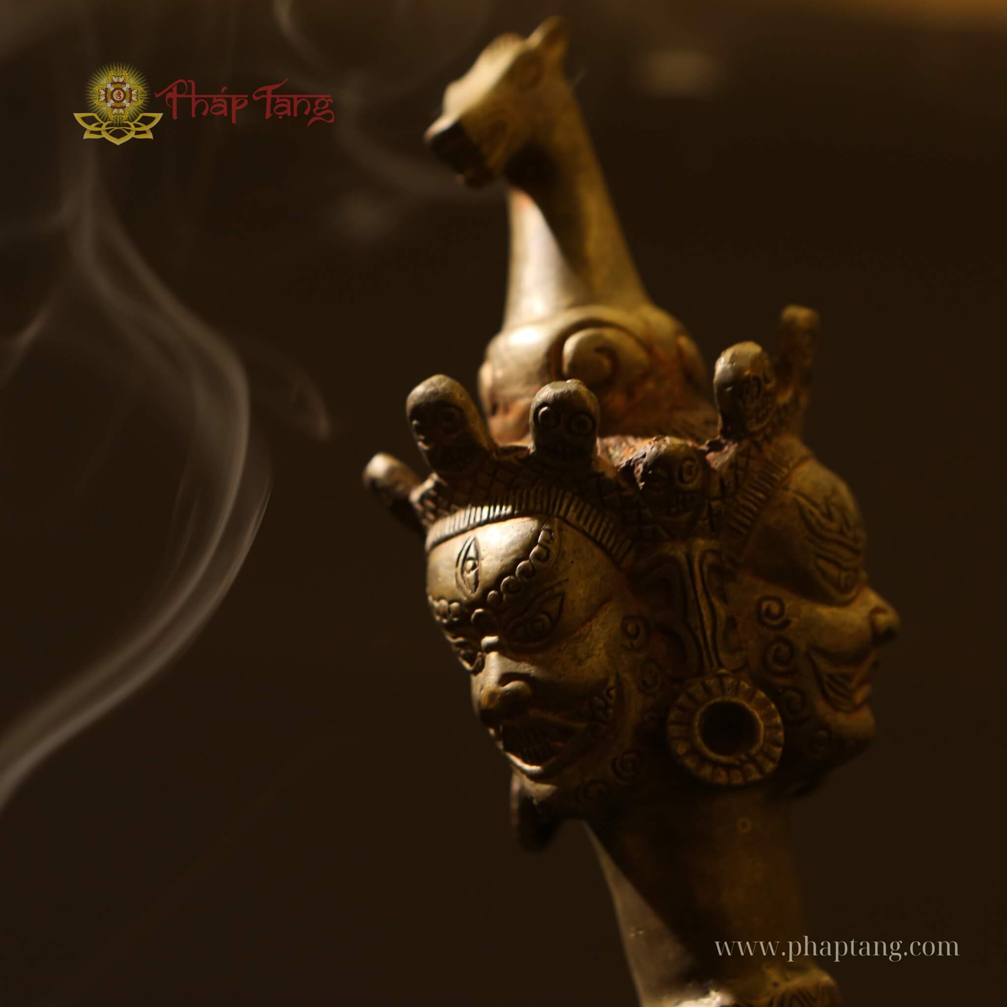 CHÀY PHỔ BA MÃ ĐẦU MINH VƯƠNG ĐỒNG 33CM