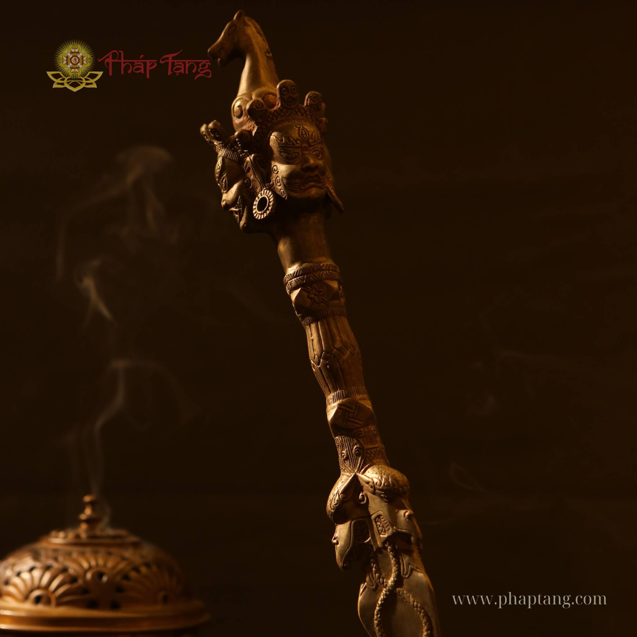 CHÀY PHỔ BA MÃ ĐẦU MINH VƯƠNG ĐỒNG 33CM