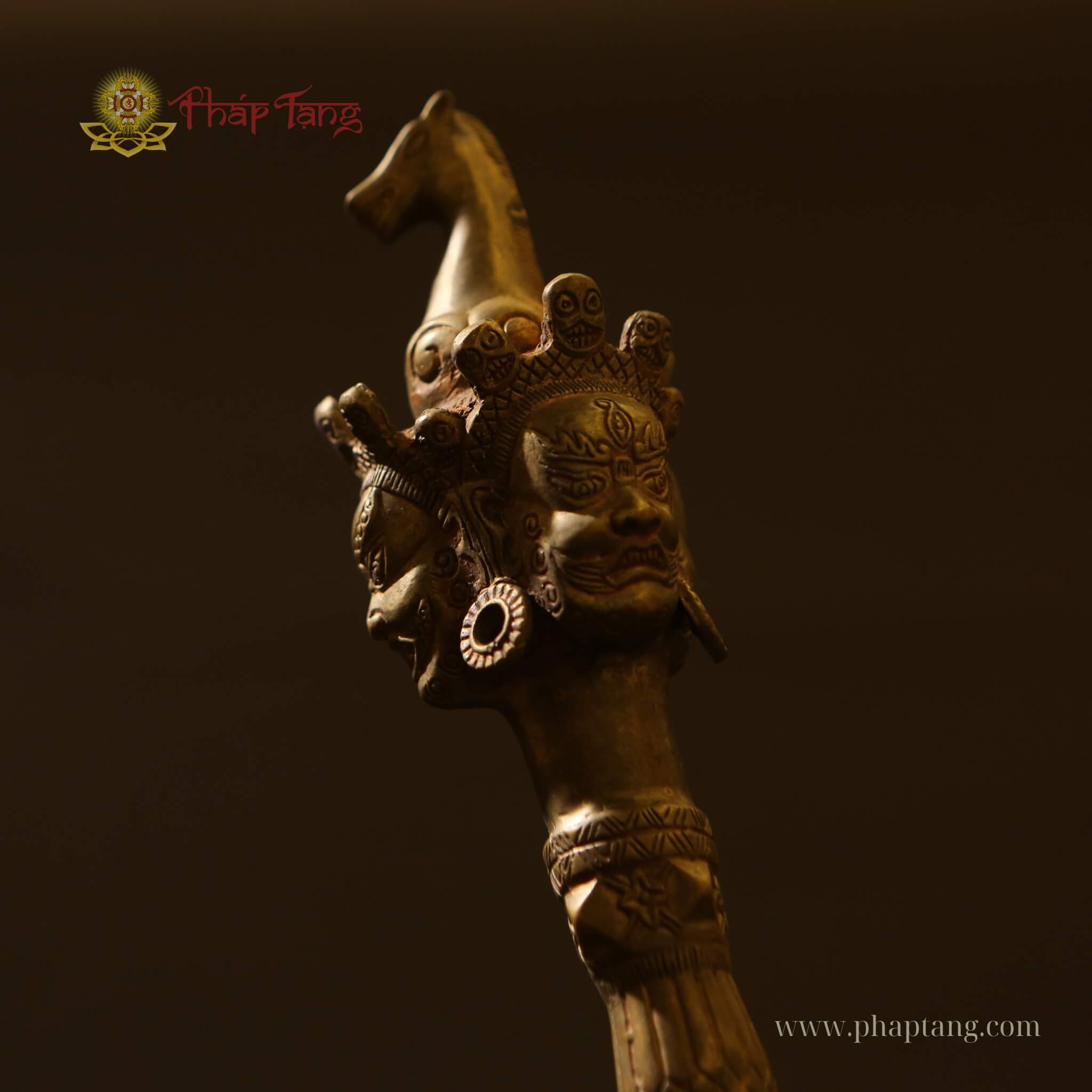 CHÀY PHỔ BA MÃ ĐẦU MINH VƯƠNG ĐỒNG 33CM