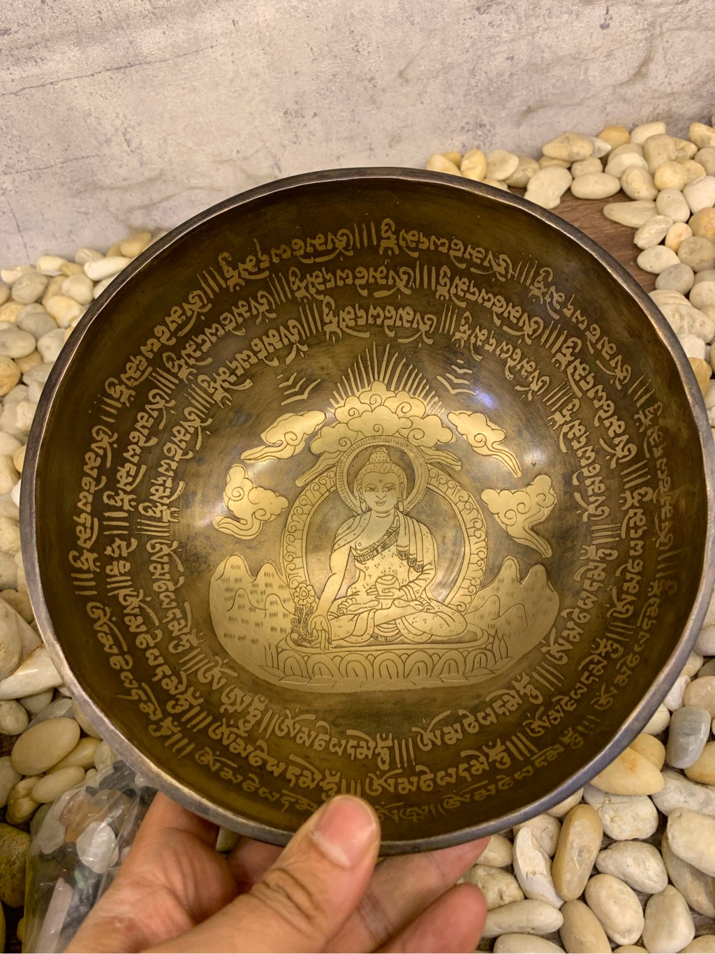 CHUÔNG XOAY KHẮC THẦN CHÚ & BỔN SƯ 19CM