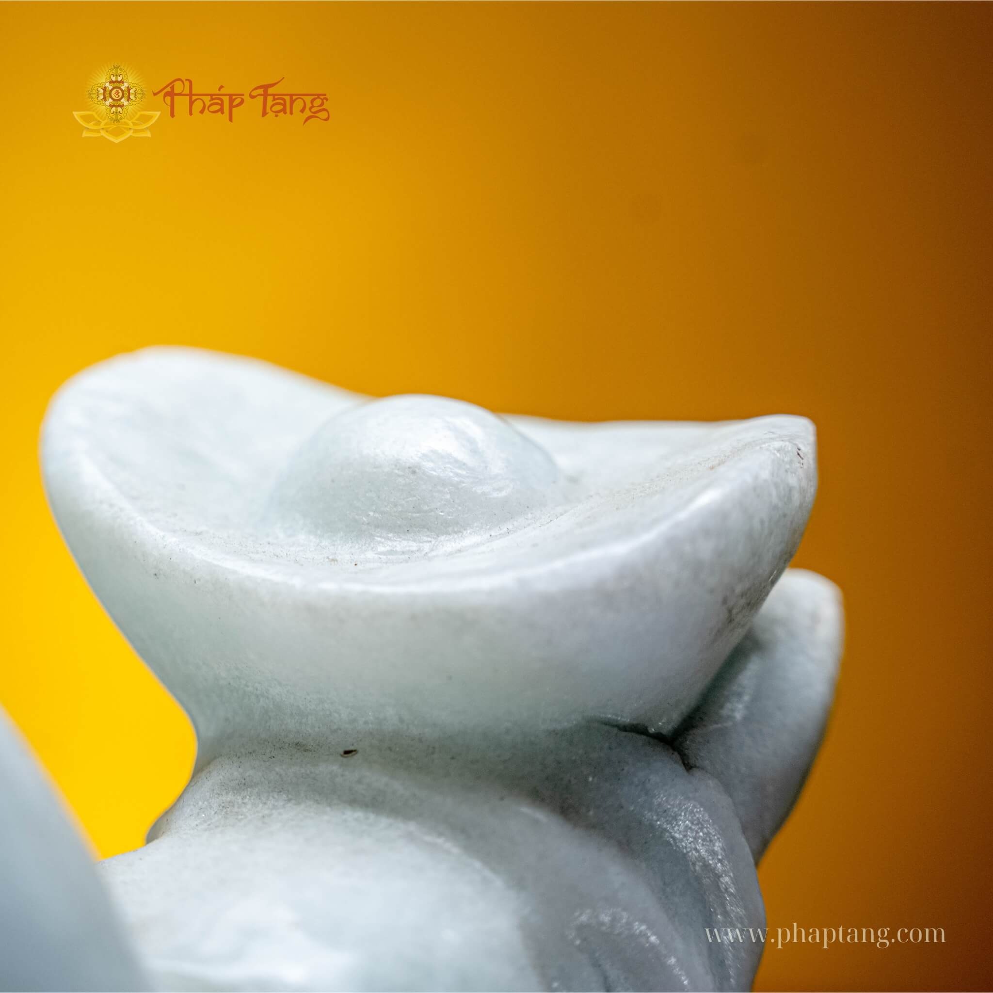 BỒ TÁT DI LẶC VÁC CÀNH ĐÀO ĐỨNG CẨM THẠCH XANH VN 70CM