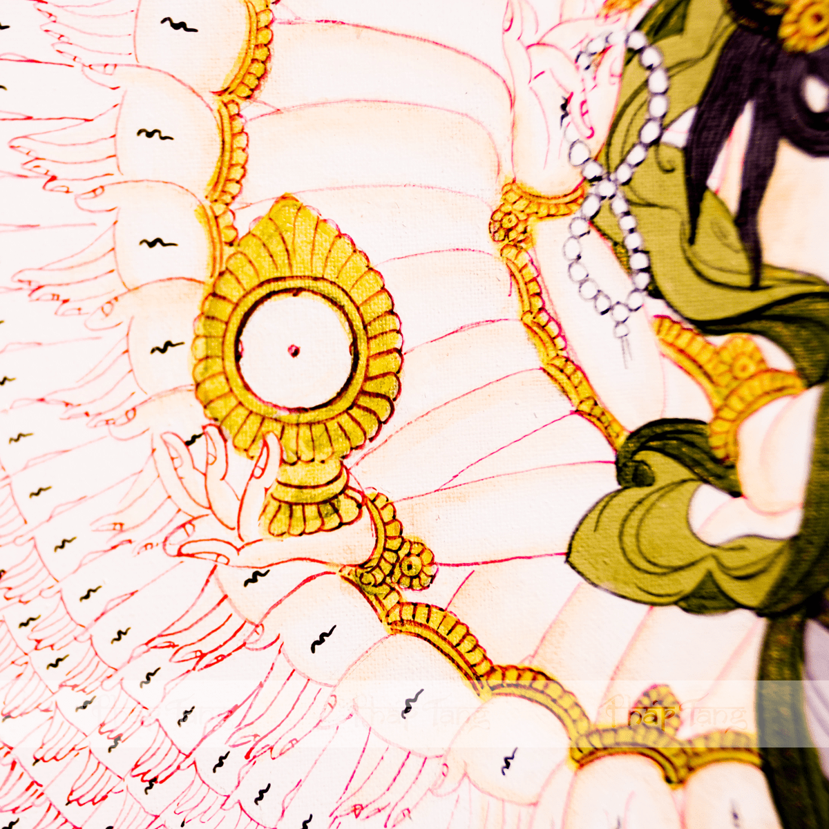 THANGKA BỒ TÁT QUAN ÂM THẬP NHẤT DIỆN KT 50X60cm