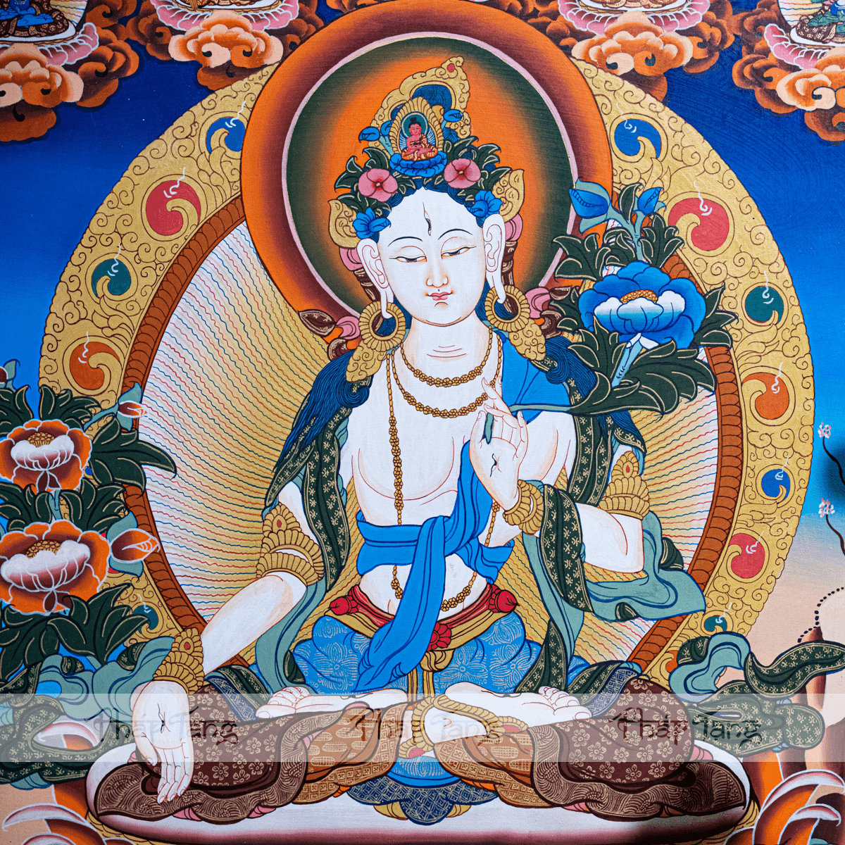 THANGKA BỒ TÁT TARA TRẮNG KT82X62cm