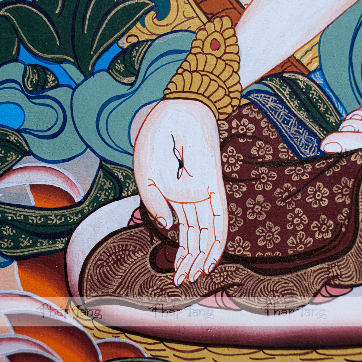 THANGKA BỒ TÁT TARA TRẮNG KT82X62cm
