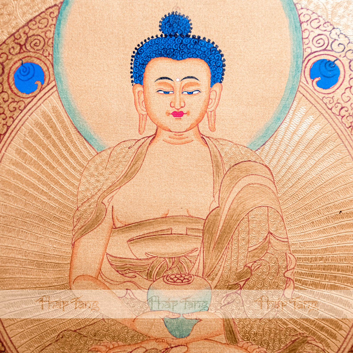 THANGKA BỔN SƯ THÍCH CA VIỀN ĐỎ KT44X55cm
