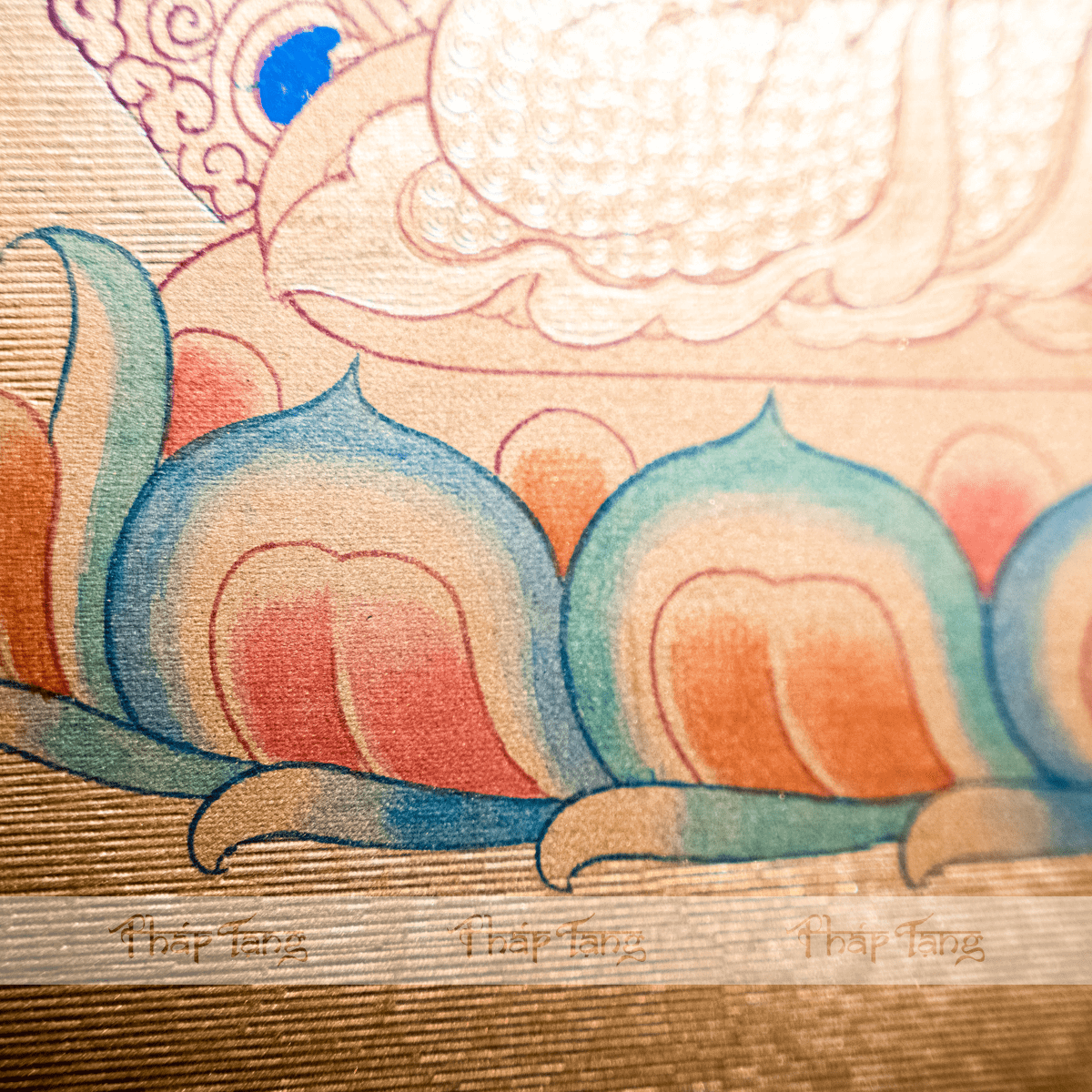 THANGKA BỔN SƯ THÍCH CA VIỀN ĐỎ KT44X55cm