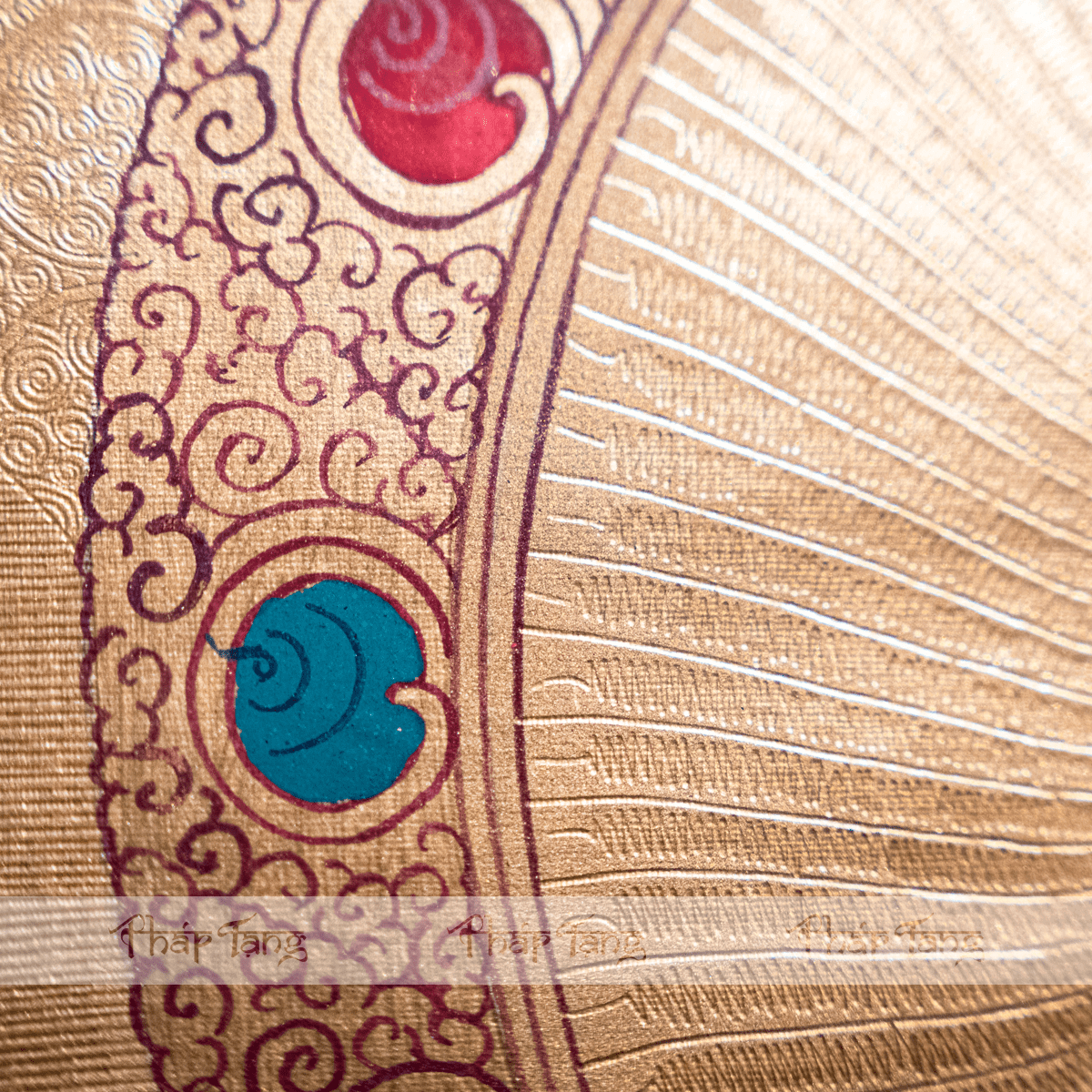 THANGKA BỔN SƯ THÍCH CA VIỀN ĐỎ KT44X55cm