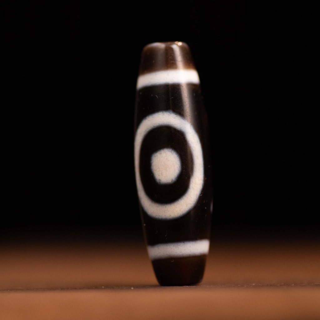 Dzi Thiên Địa Kép Thân Trụ Đen 3.8CM - Kết Nối Thiên Địa Nhân