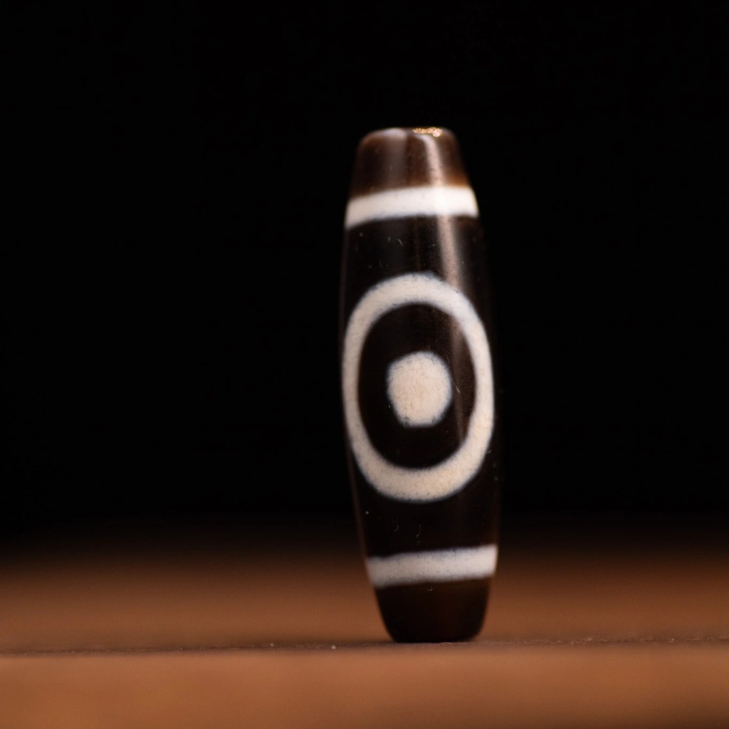 Dzi Thiên Địa Kép Thân Trụ Đen 3.8CM - Kết Nối Thiên Địa Nhân