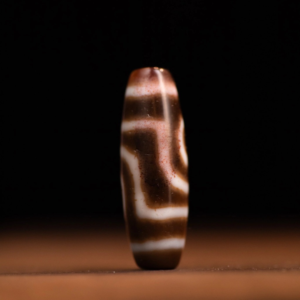 Dzi 2 Mắt Thân Dầu Ivory (Trắng Ngà) HQ 3.7CM - Hạnh Phúc & Hòa Hợp