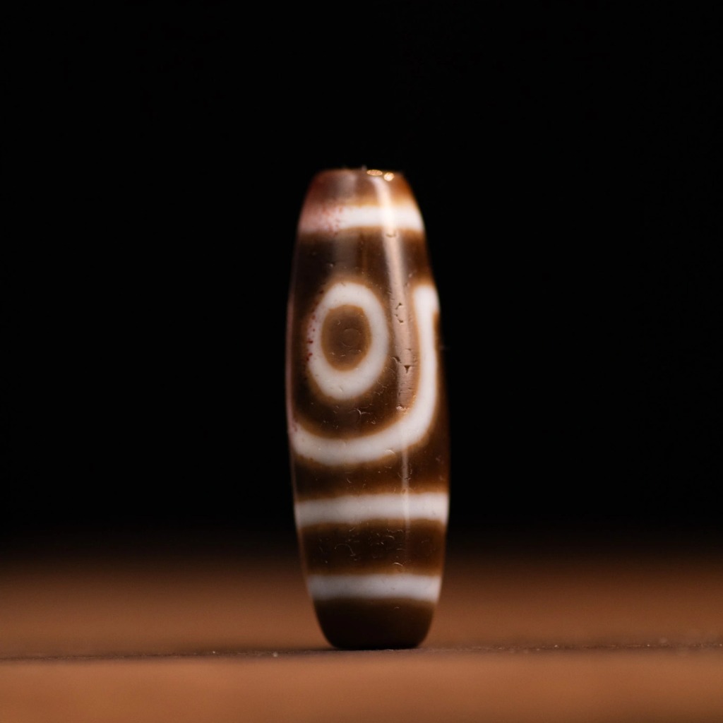 Dzi 2 Mắt Thân Dầu Ivory (Trắng Ngà) HQ 3.7CM - Hạnh Phúc & Hòa Hợp