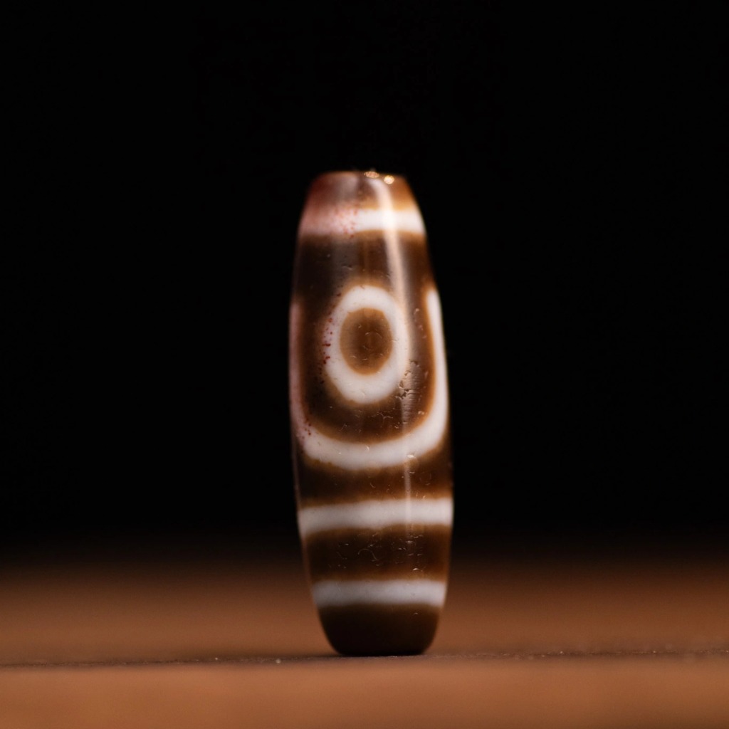 Dzi 2 Mắt Thân Dầu Ivory (Trắng Ngà) HQ 3.7CM - Hạnh Phúc & Hòa Hợp