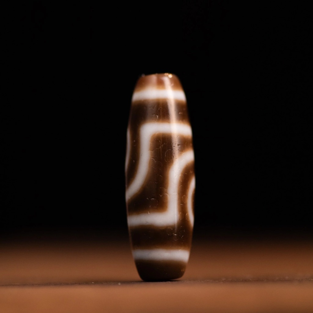 Dzi 2 Mắt Thân Dầu Ivory (Trắng Ngà) HQ 3.7CM - Hạnh Phúc & Hòa Hợp