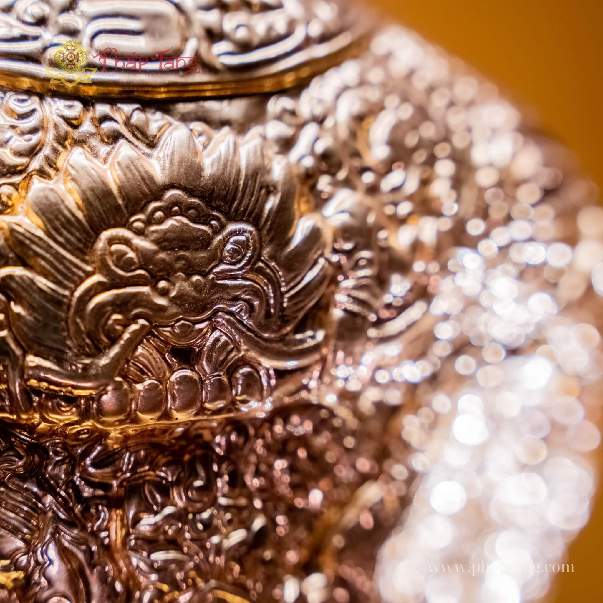 ĐỨC BỔN SƯ ÁO CHẠM TRỔ ẤN ĐỘ DÁT VÀNG 9999 ĐB CAO 60CM