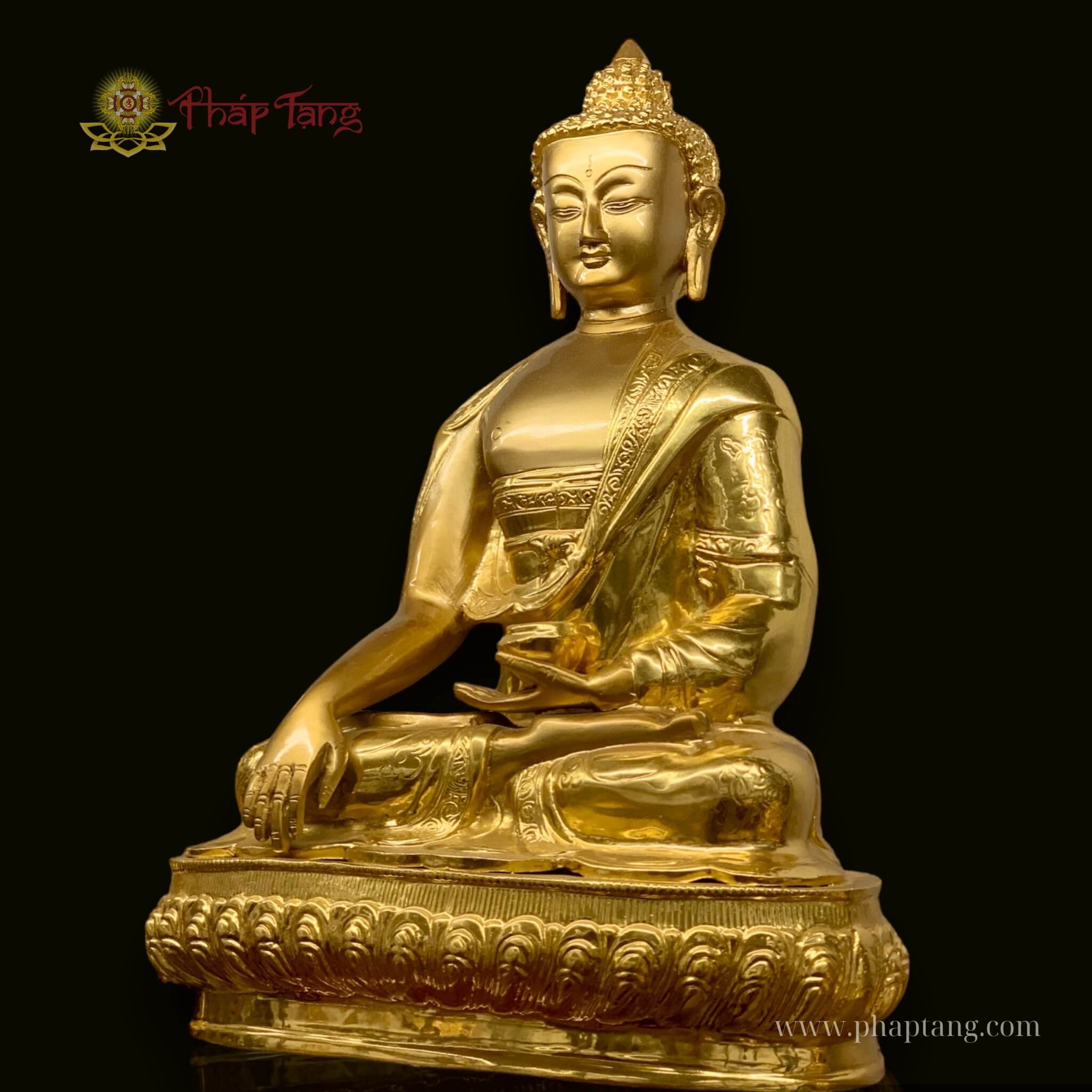 ĐỨC BỔN SƯ ẤN ĐỘ ĐỒNG DÁT VÀNG 9999 ĐB CAO 40CM