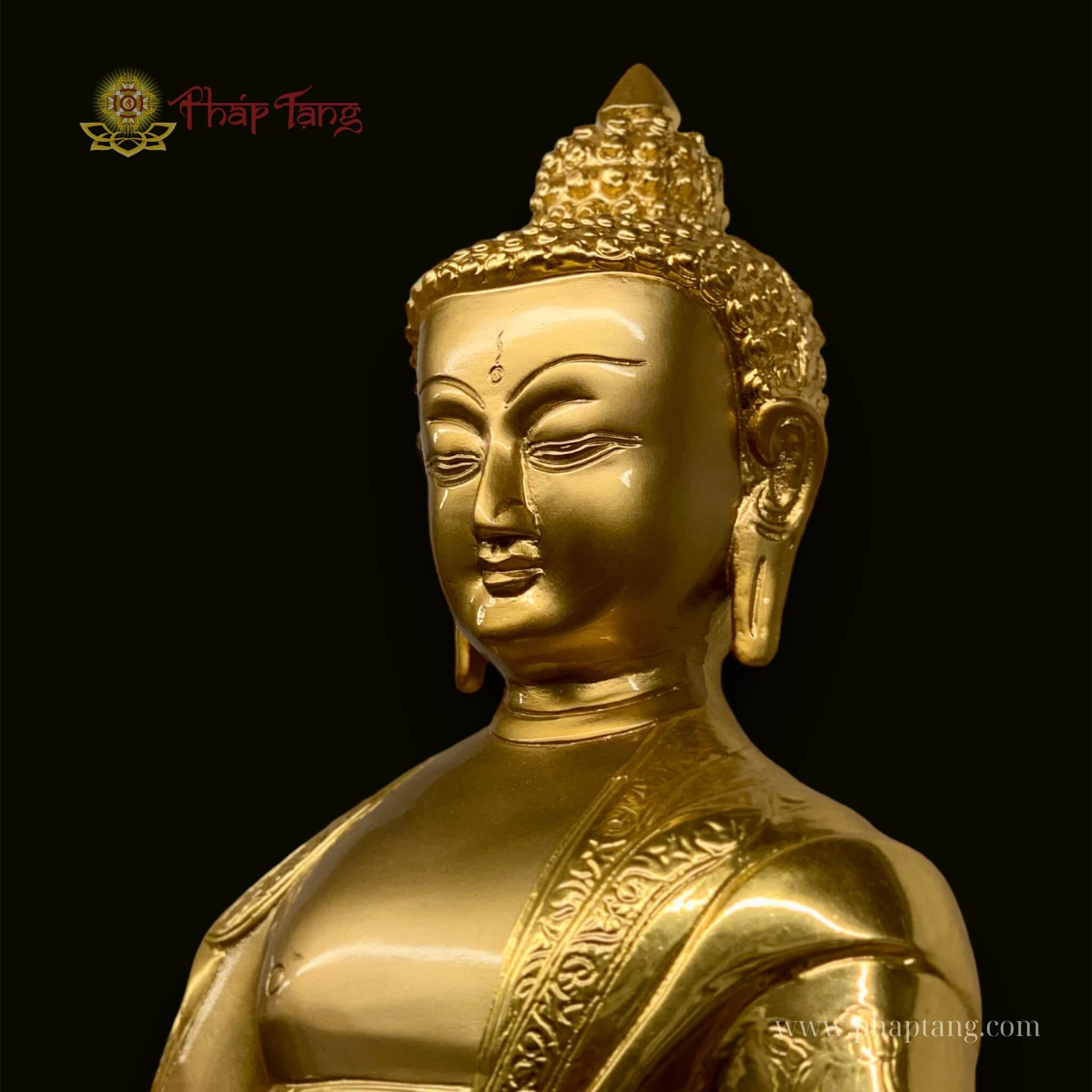 ĐỨC BỔN SƯ ẤN ĐỘ ĐỒNG DÁT VÀNG 9999 ĐB CAO 40CM