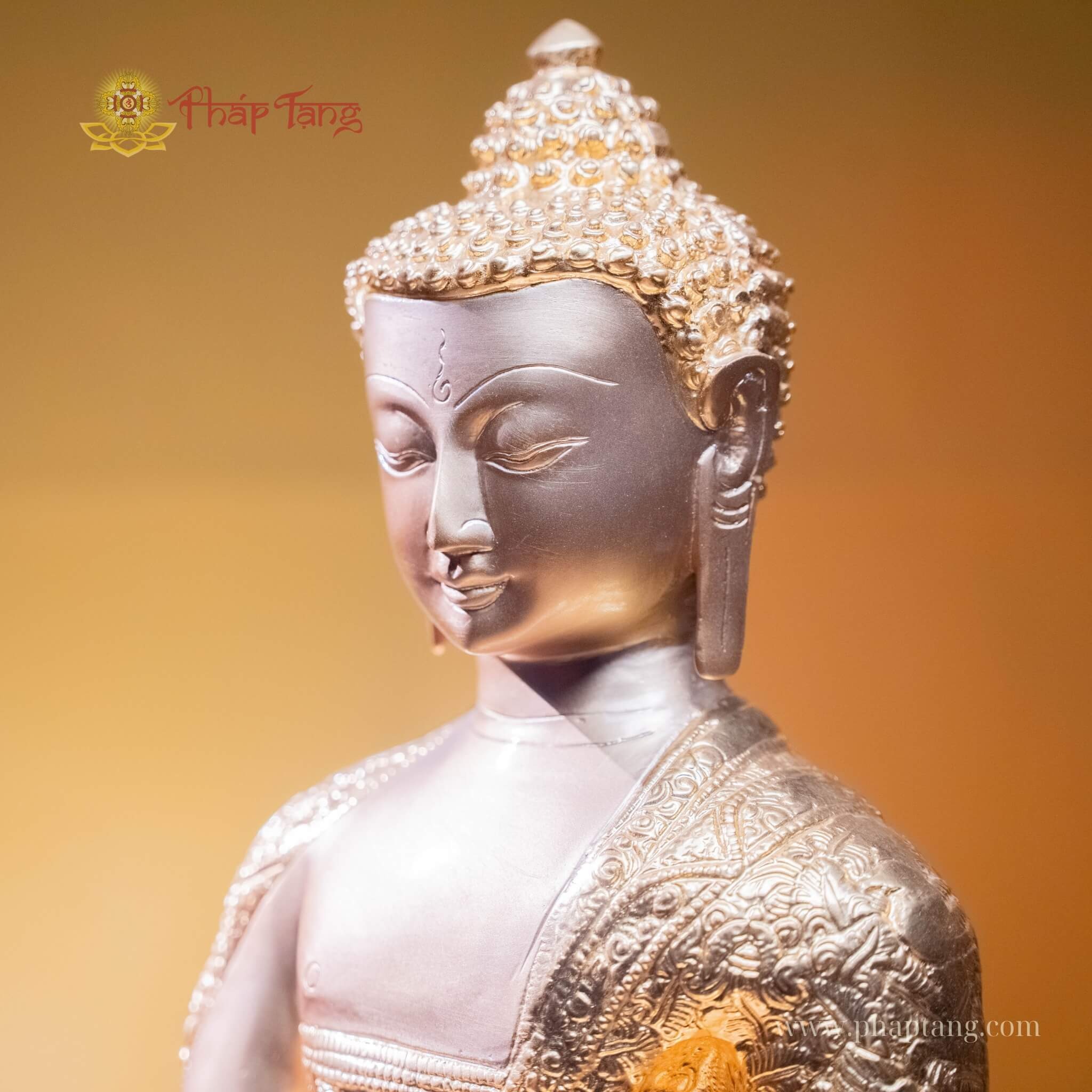 ĐỨC BỔN SƯ ÁO CHẠM TRỔ ẤN ĐỘ DÁT VÀNG 9999 ĐB CAO 40CM