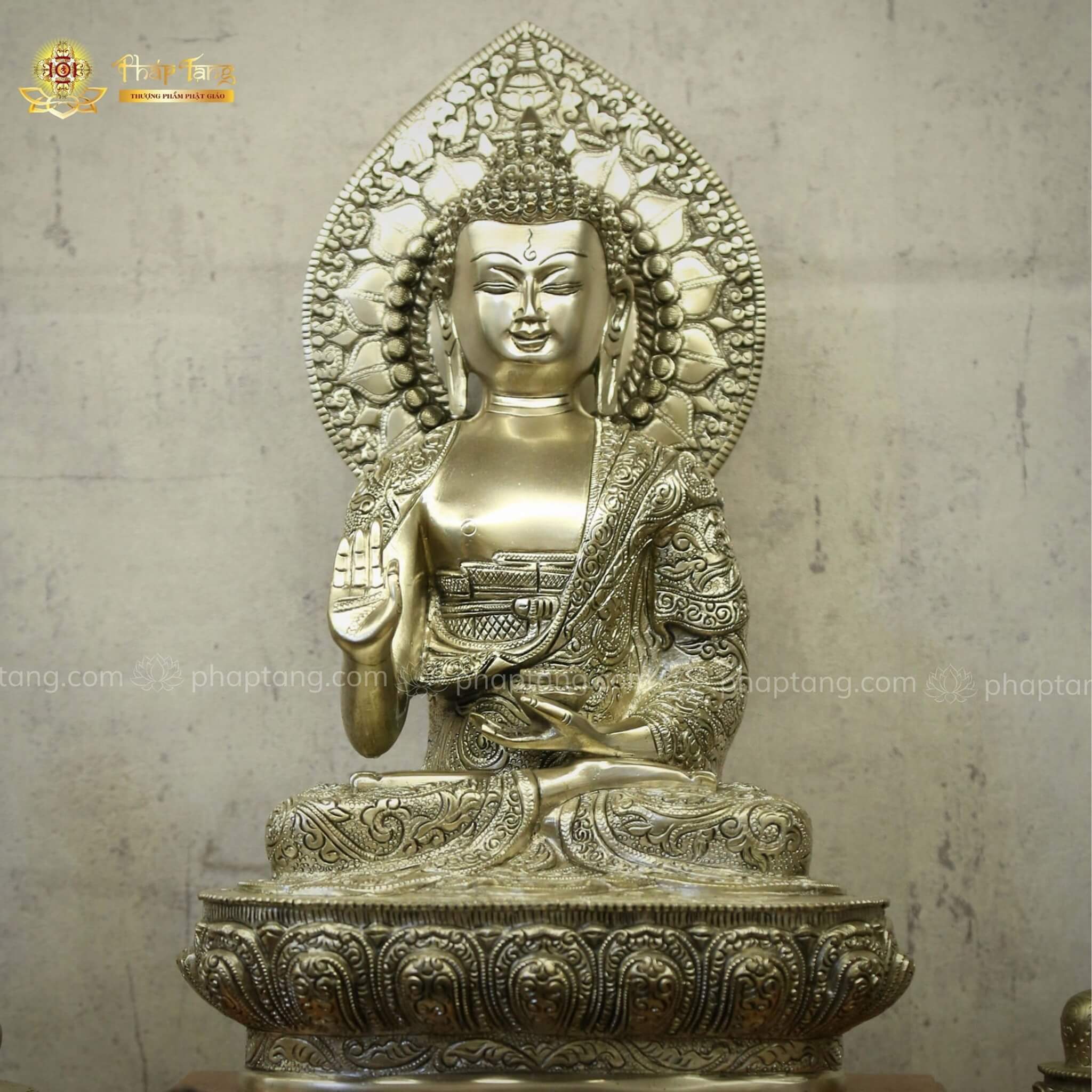 ĐỨC BỔN SƯ THÍCH CA ĐỒNG MẠ BẠC ẤN ĐỘ 36CM