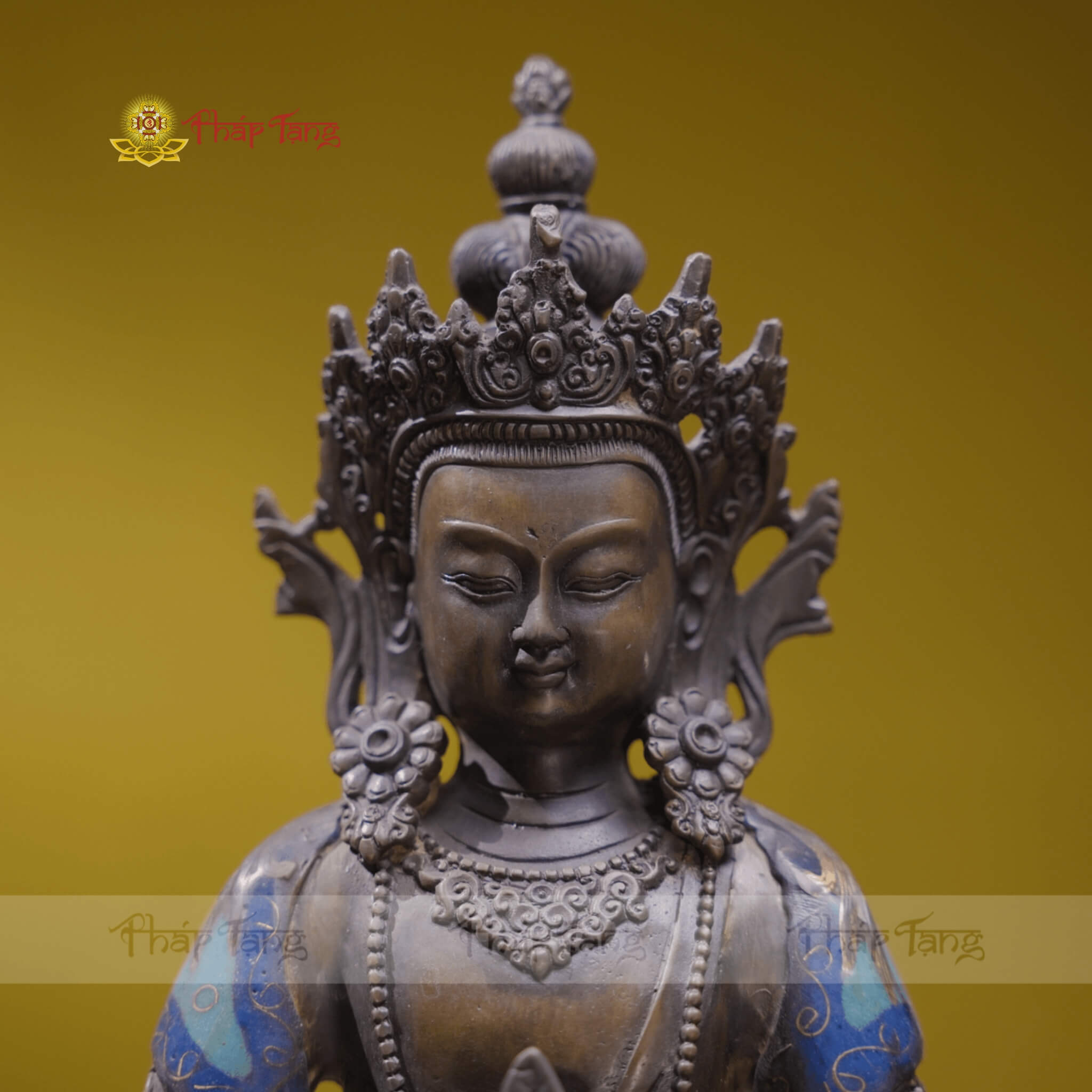 ĐỨC PHẬT VÔ LƯỢNG THỌ ĐỒNG VẼ MÀU NEPAL