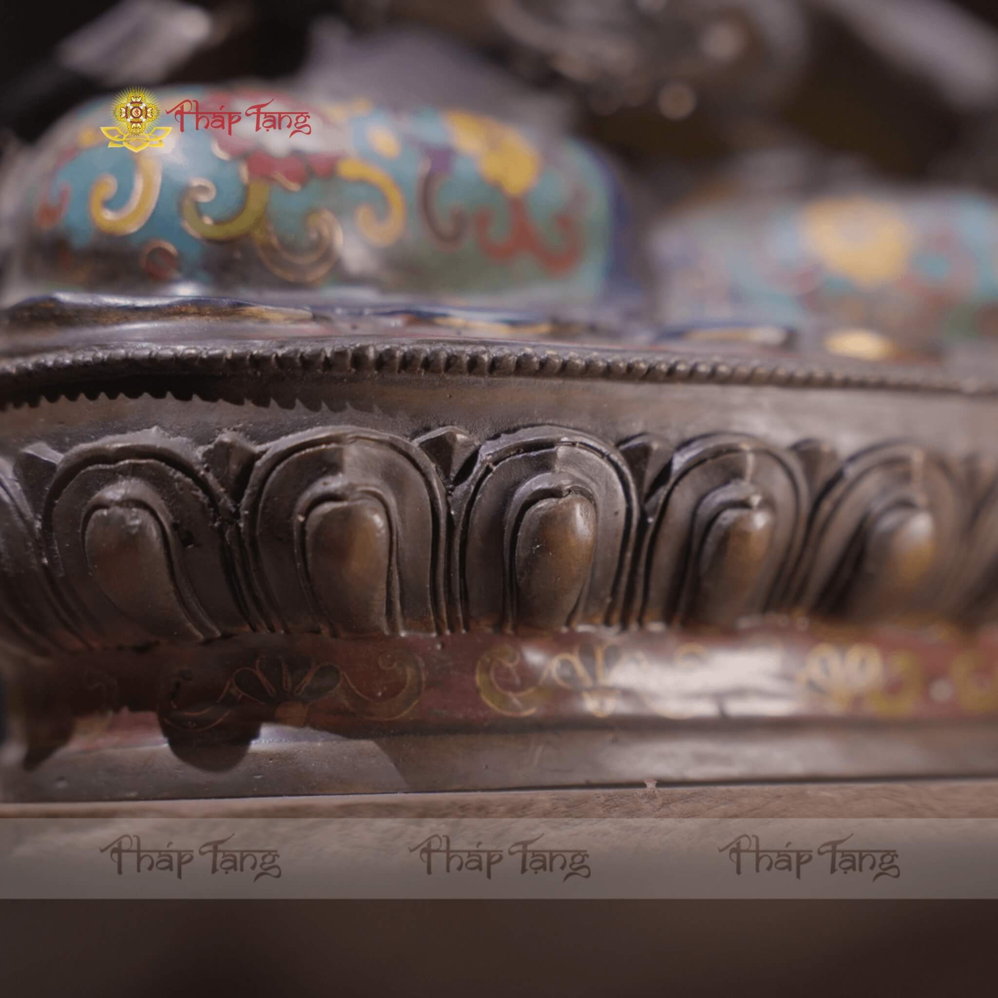 ĐỨC PHẬT VÔ LƯỢNG THỌ ĐỒNG VẼ MÀU NEPAL