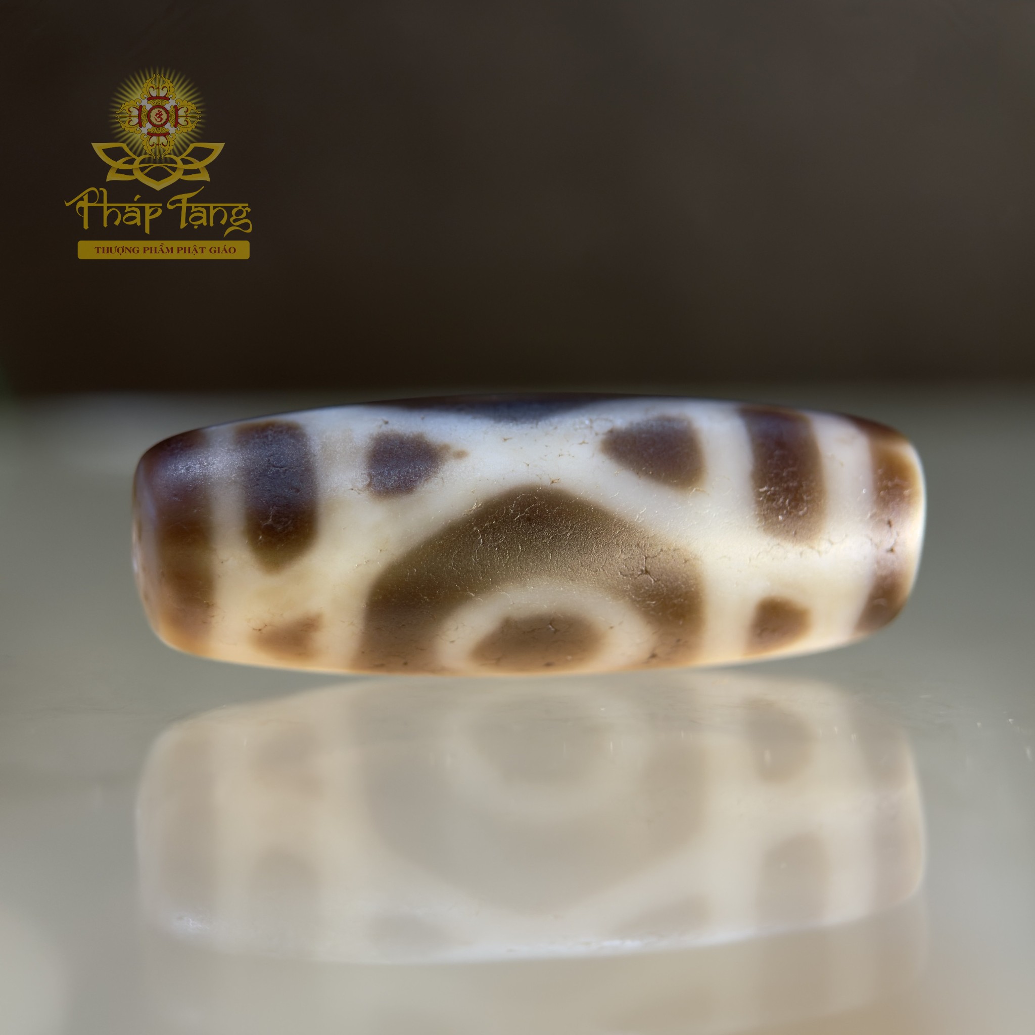 Dzi 2 Mắt Kim Cang 33.9mm - Họa Tiết Vajra Bền Vững - Hài Hòa Âm Dương, Hôn Nhân Viên Mãn