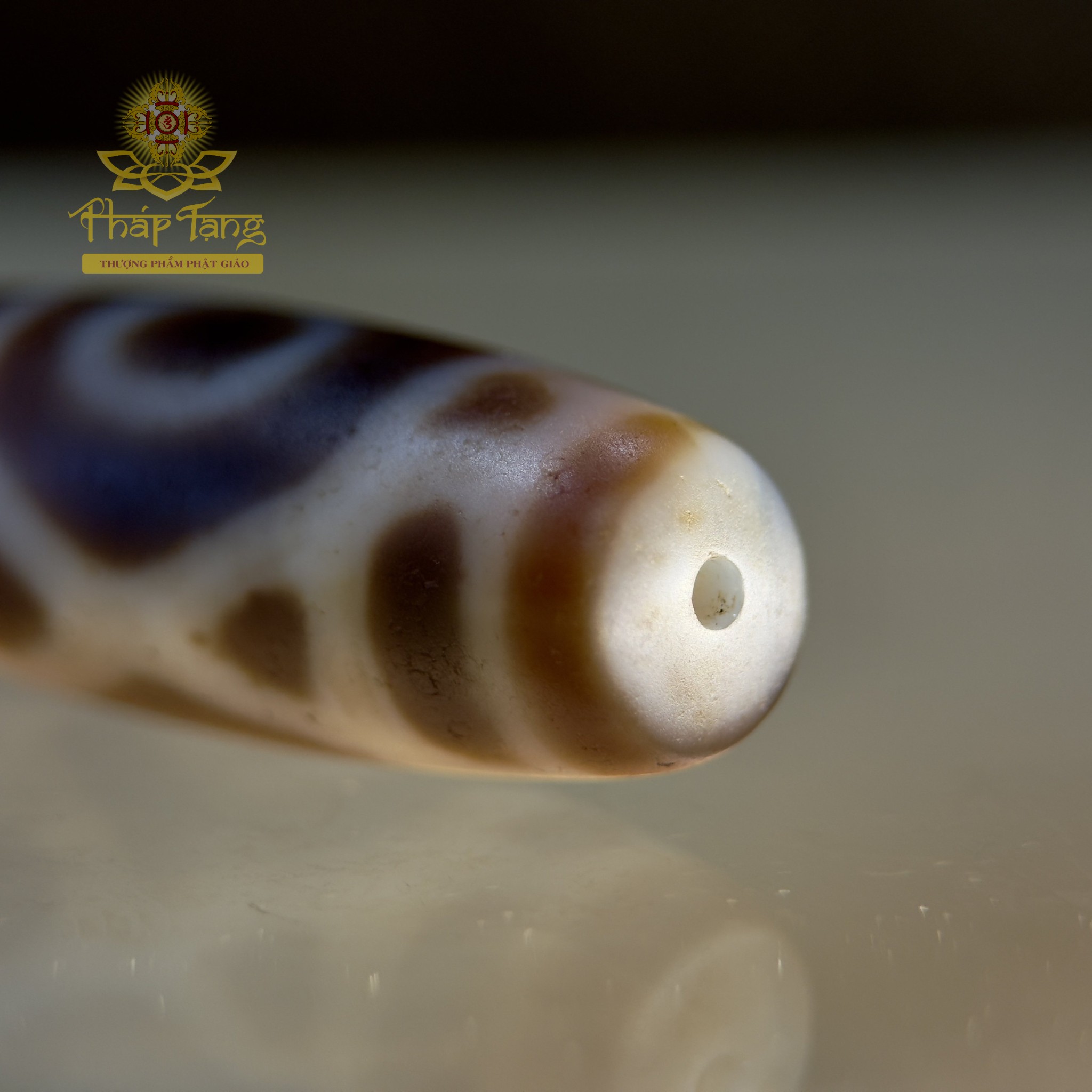 Dzi 2 Mắt Kim Cang 33.9mm - Họa Tiết Vajra Bền Vững - Hài Hòa Âm Dương, Hôn Nhân Viên Mãn