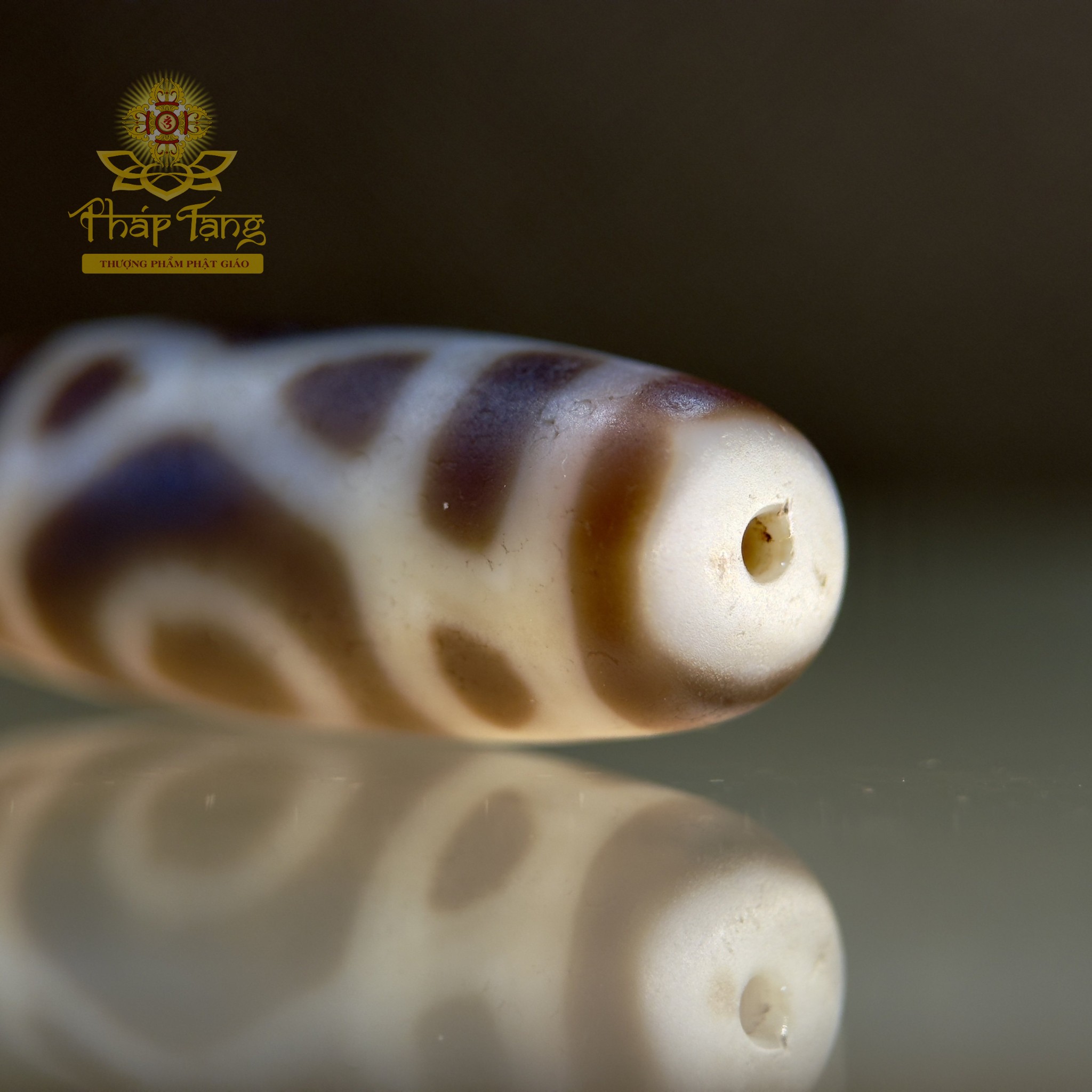 Dzi 2 Mắt Kim Cang 33.9mm - Họa Tiết Vajra Bền Vững - Hài Hòa Âm Dương, Hôn Nhân Viên Mãn