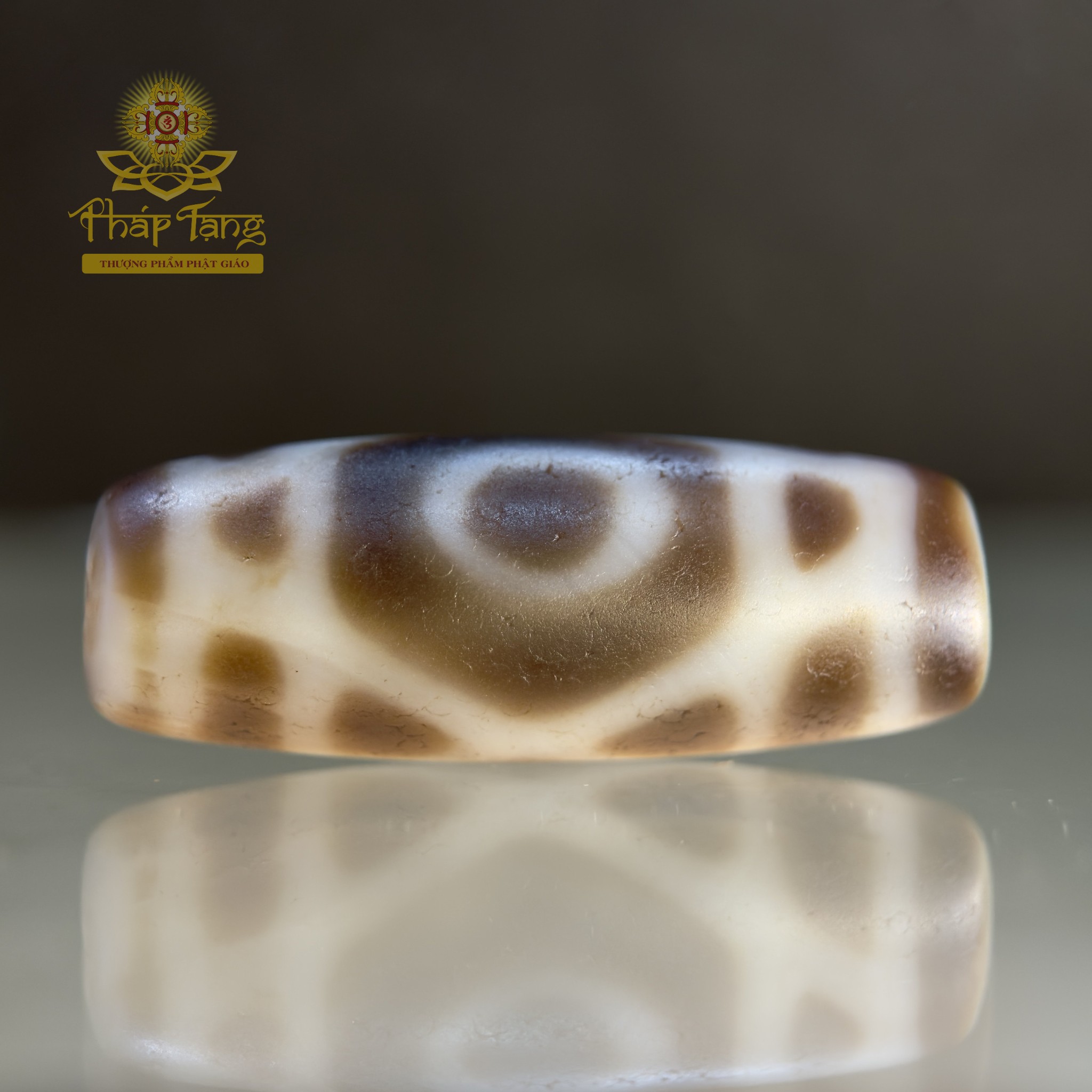 Dzi 2 Mắt Kim Cang 33.9mm - Họa Tiết Vajra Bền Vững - Hài Hòa Âm Dương, Hôn Nhân Viên Mãn