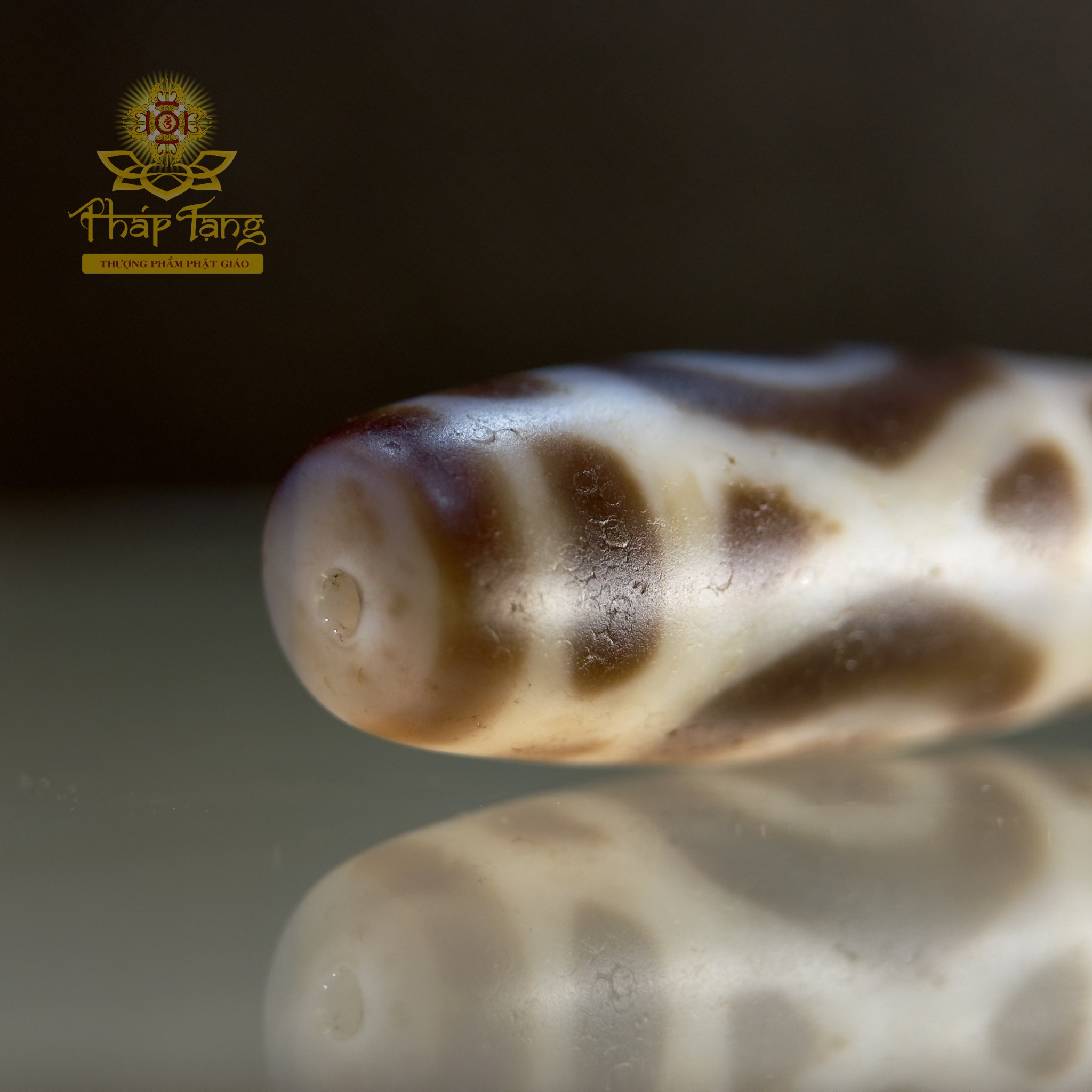 Dzi 2 Mắt Kim Cang 33.9mm - Họa Tiết Vajra Bền Vững - Hài Hòa Âm Dương, Hôn Nhân Viên Mãn