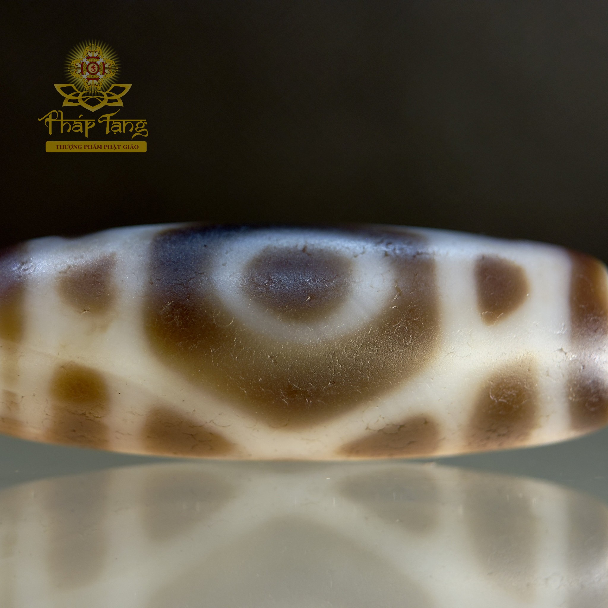 Dzi 2 Mắt Kim Cang 33.9mm - Họa Tiết Vajra Bền Vững - Hài Hòa Âm Dương, Hôn Nhân Viên Mãn